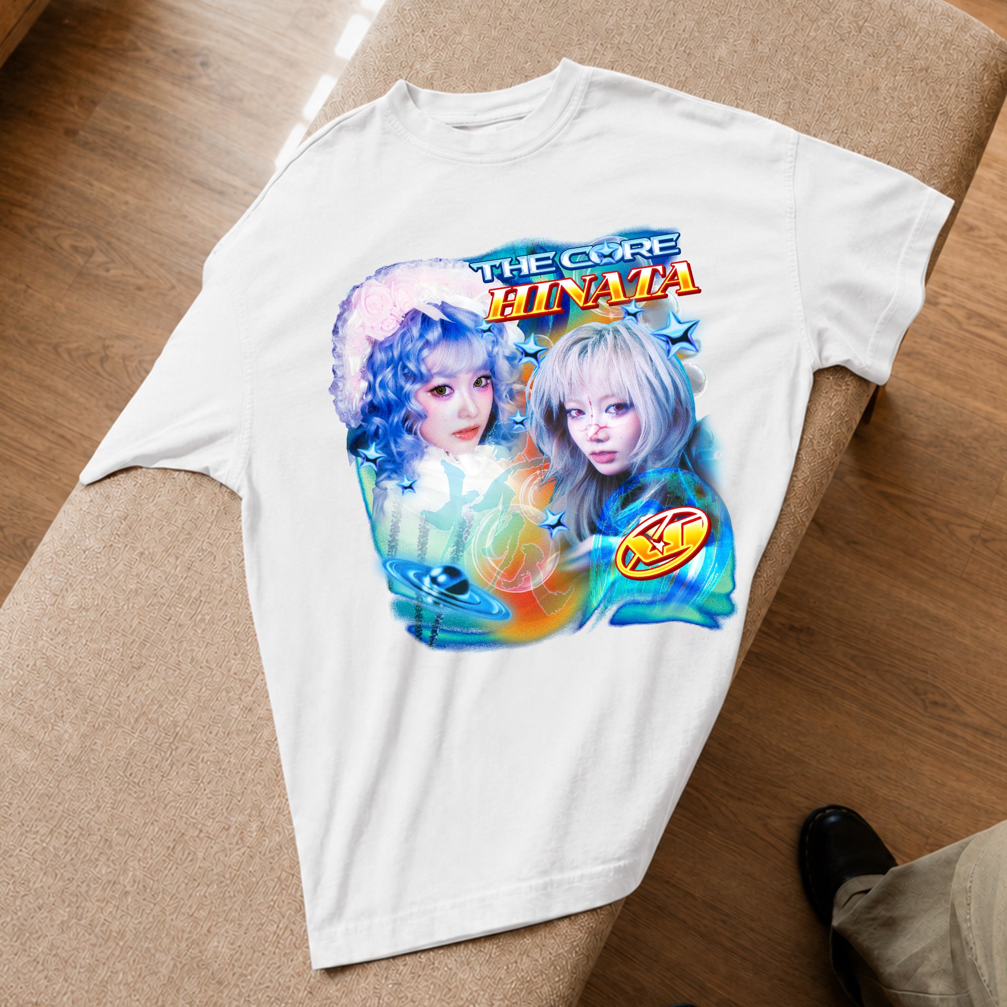XG The Core Hinata T-Shirt - Spread view, Y2K kpop concert tee