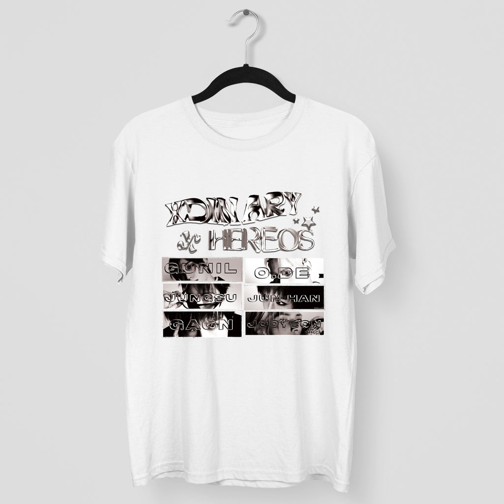XDINARY HEROES Member T-Shirt - Main view, Y2K kpop concert tee