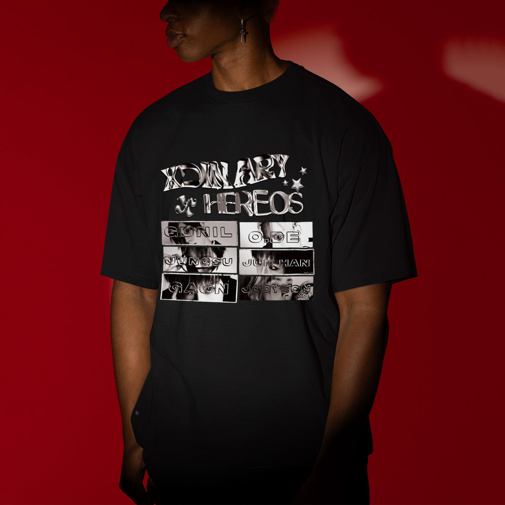 XDINARY HEROES Member T-Shirt - Men view, Y2K kpop concert tee