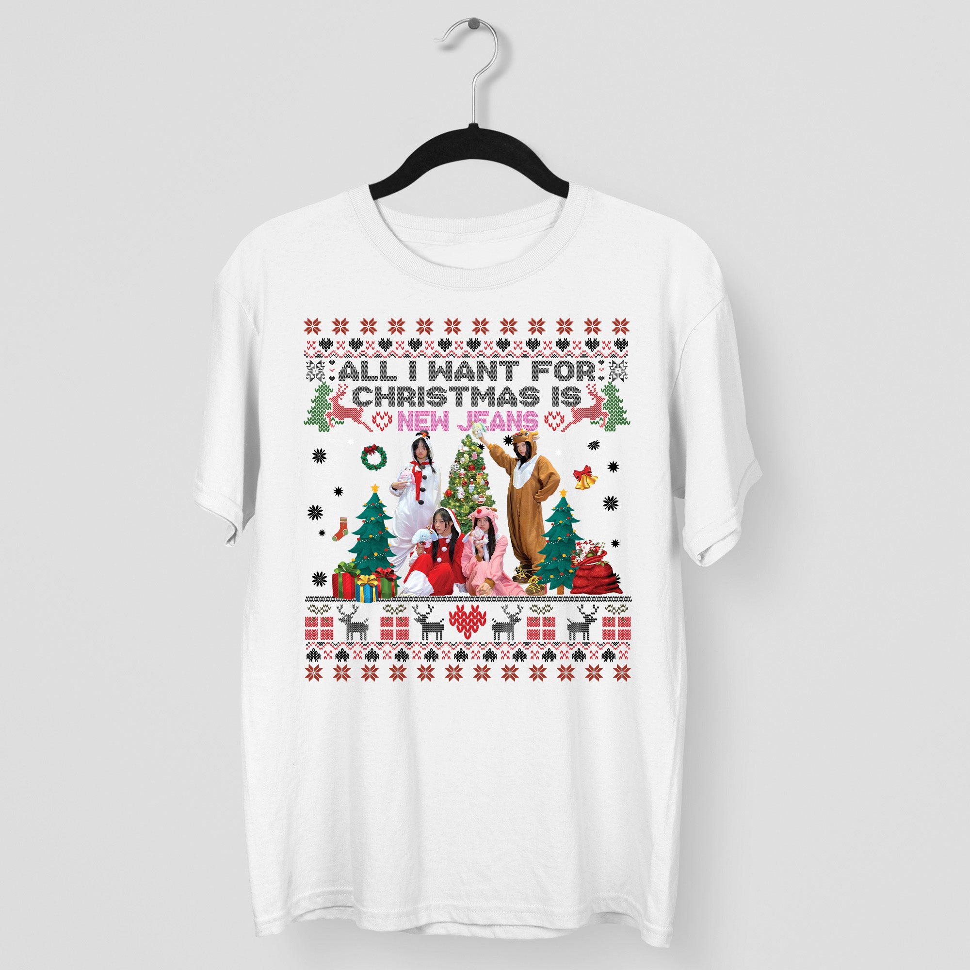 All You Want For Christmas Is NewJeans T-Shirt - Main view, Y2K kpop concert tee