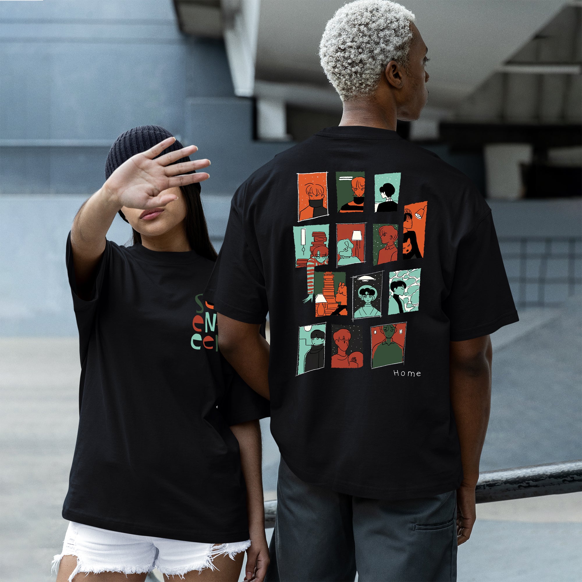 SEVENTEEN Member Chibi T-Shirt - Couple 2 view, Y2K kpop concert tee