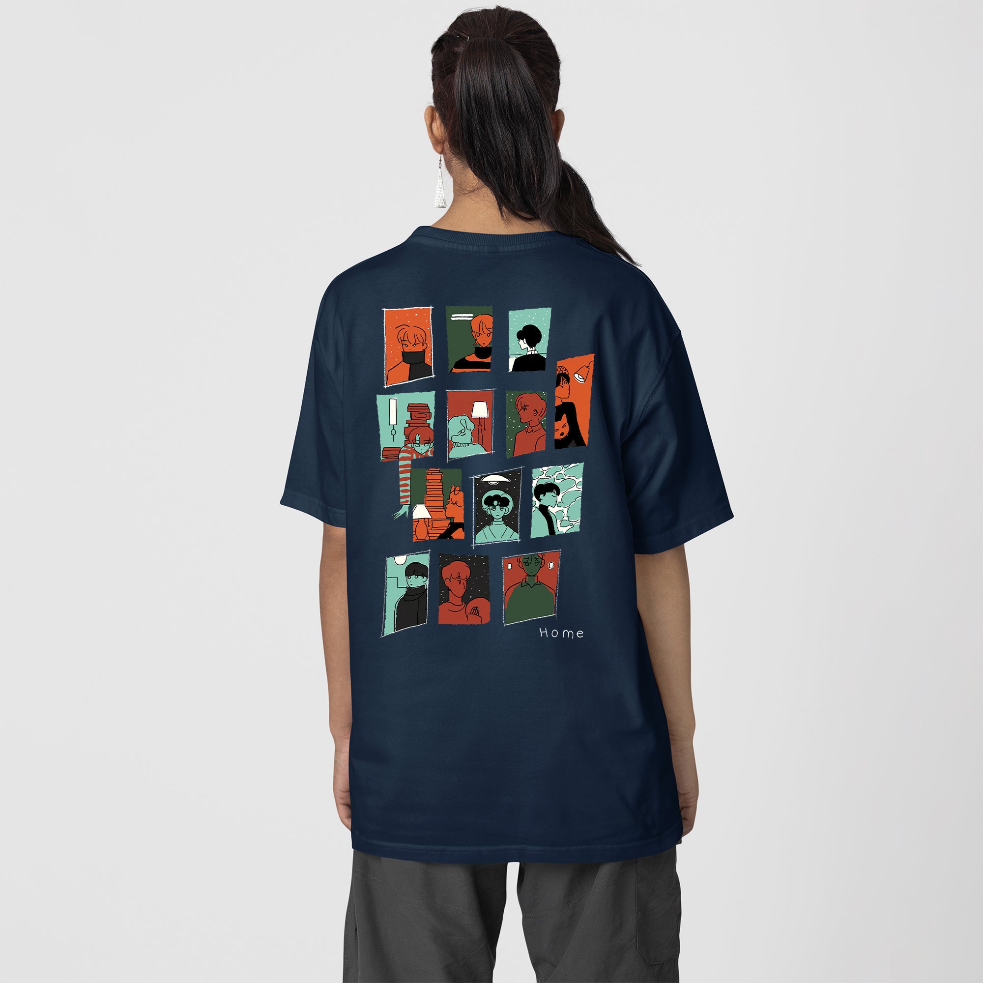SEVENTEEN Member Chibi T-Shirt - Back view, Y2K kpop concert tee