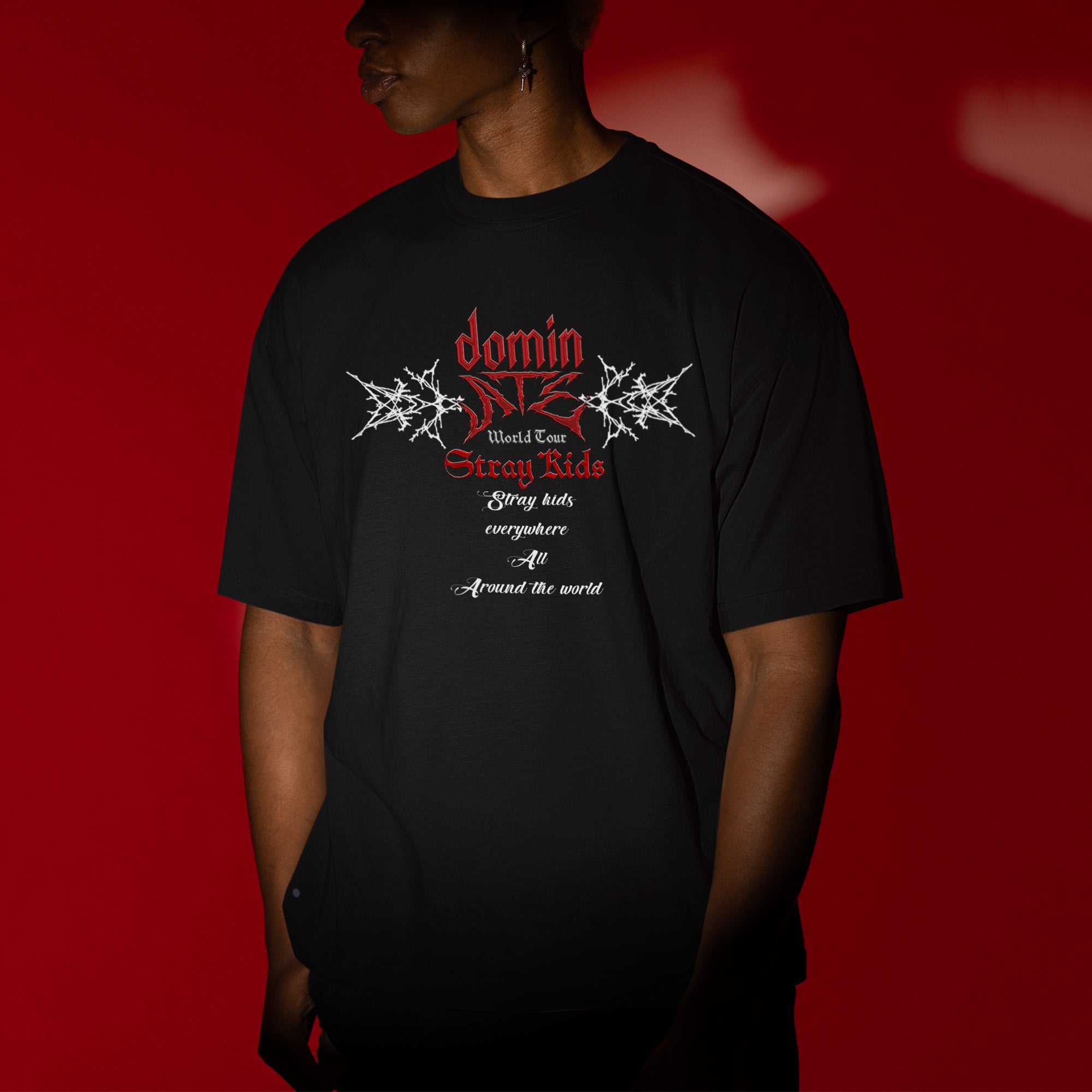 Stray Kids Domin ATE T-Shirt - Men view, Y2K kpop concert tee