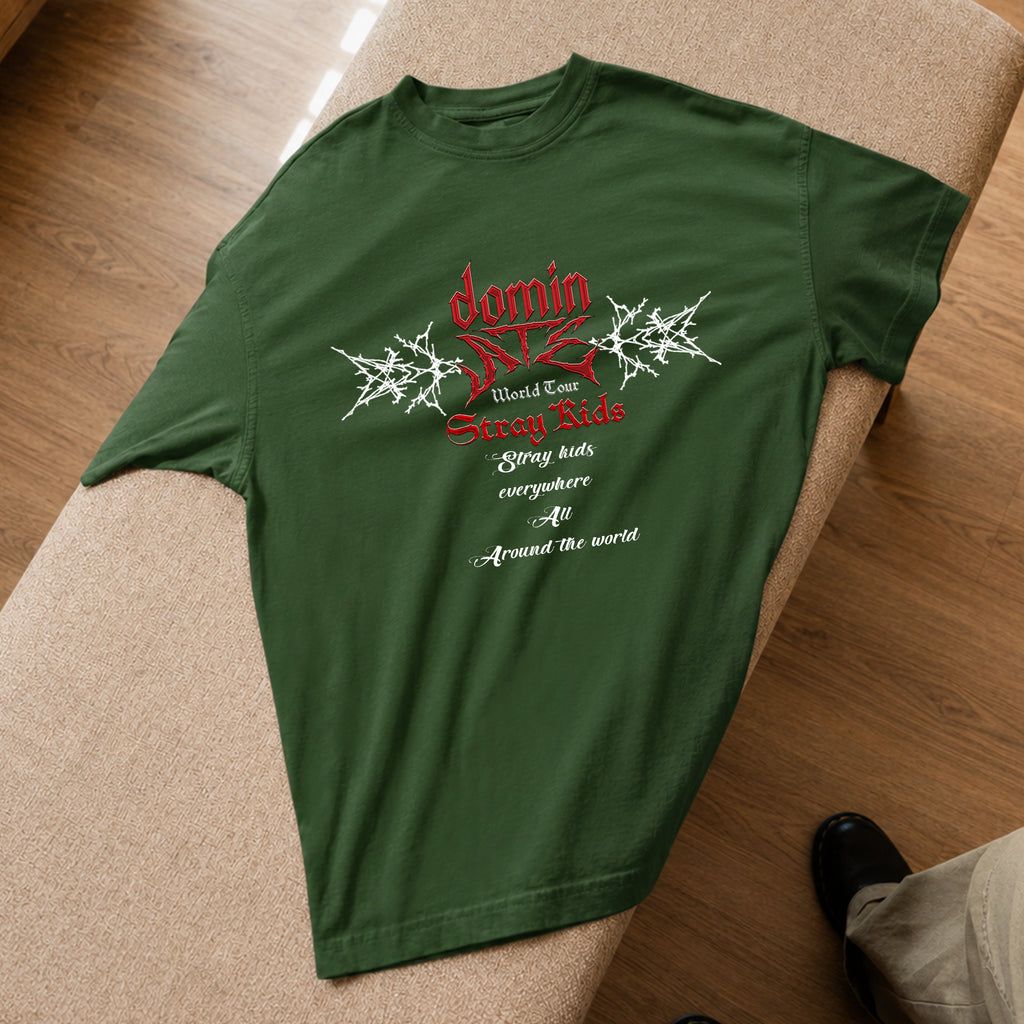 Stray Kids Domin ATE T-Shirt - Spread view, Y2K kpop concert tee