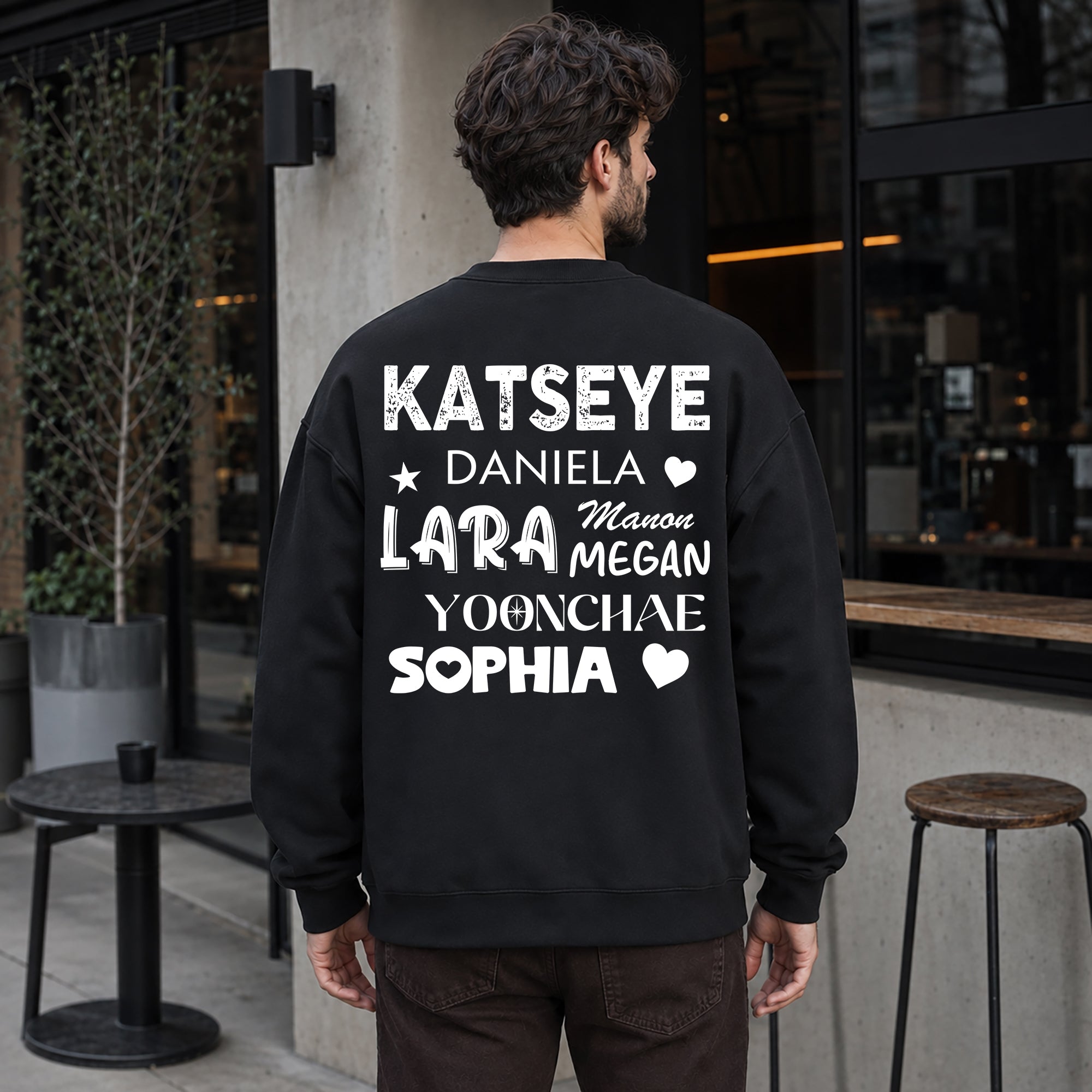 KATSEYE I Love Sweatshirt - Men Back Life Style view, Y2K kpop concert sweatshirt