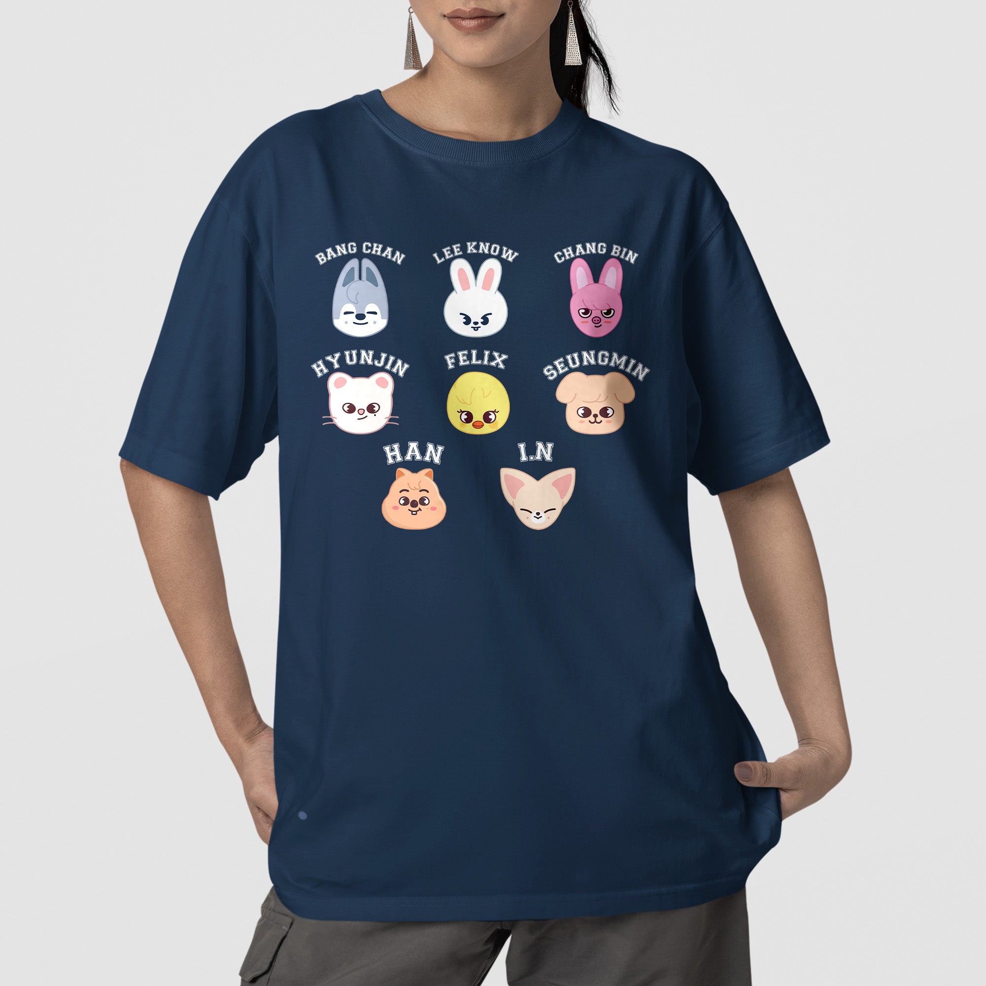 Stray Kids Skzoo Everywhere All Around The World T-Shirt - Front view, Y2K kpop concert tee
