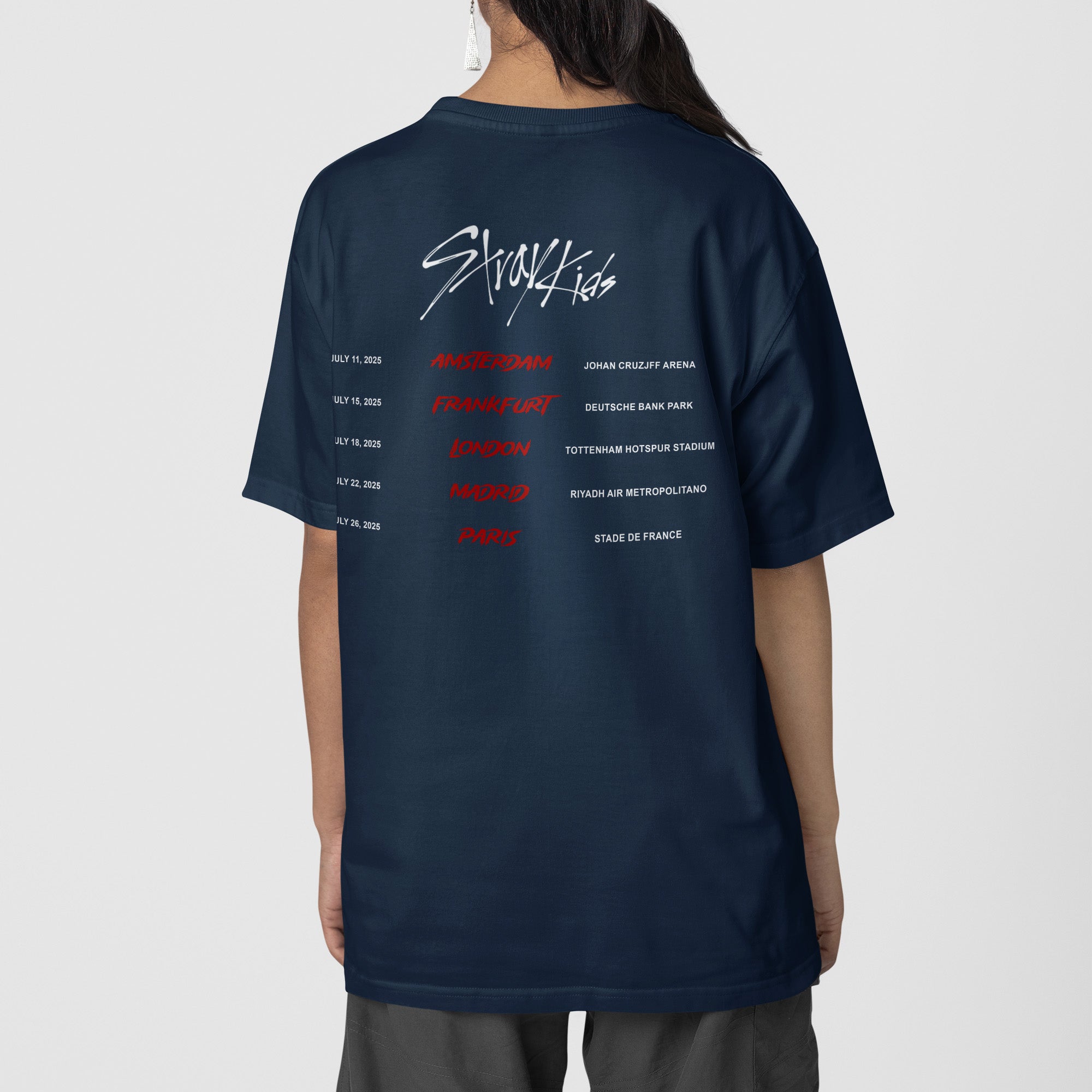 Stray Kids Dominate In EU T-Shirt - Back view, Y2K kpop concert tee