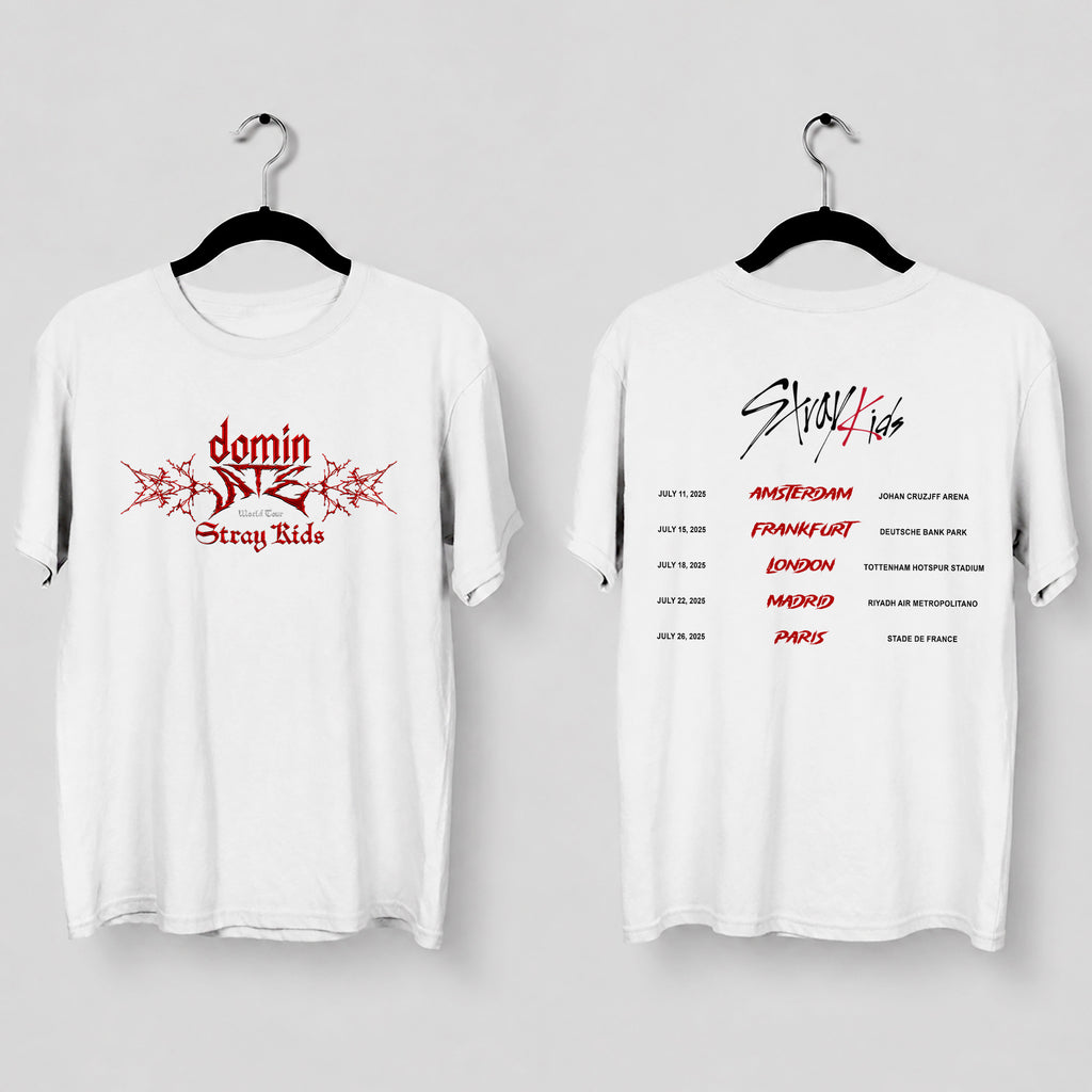 Stray Kids Dominate In EU T-Shirt - Main view, Y2K kpop concert tee