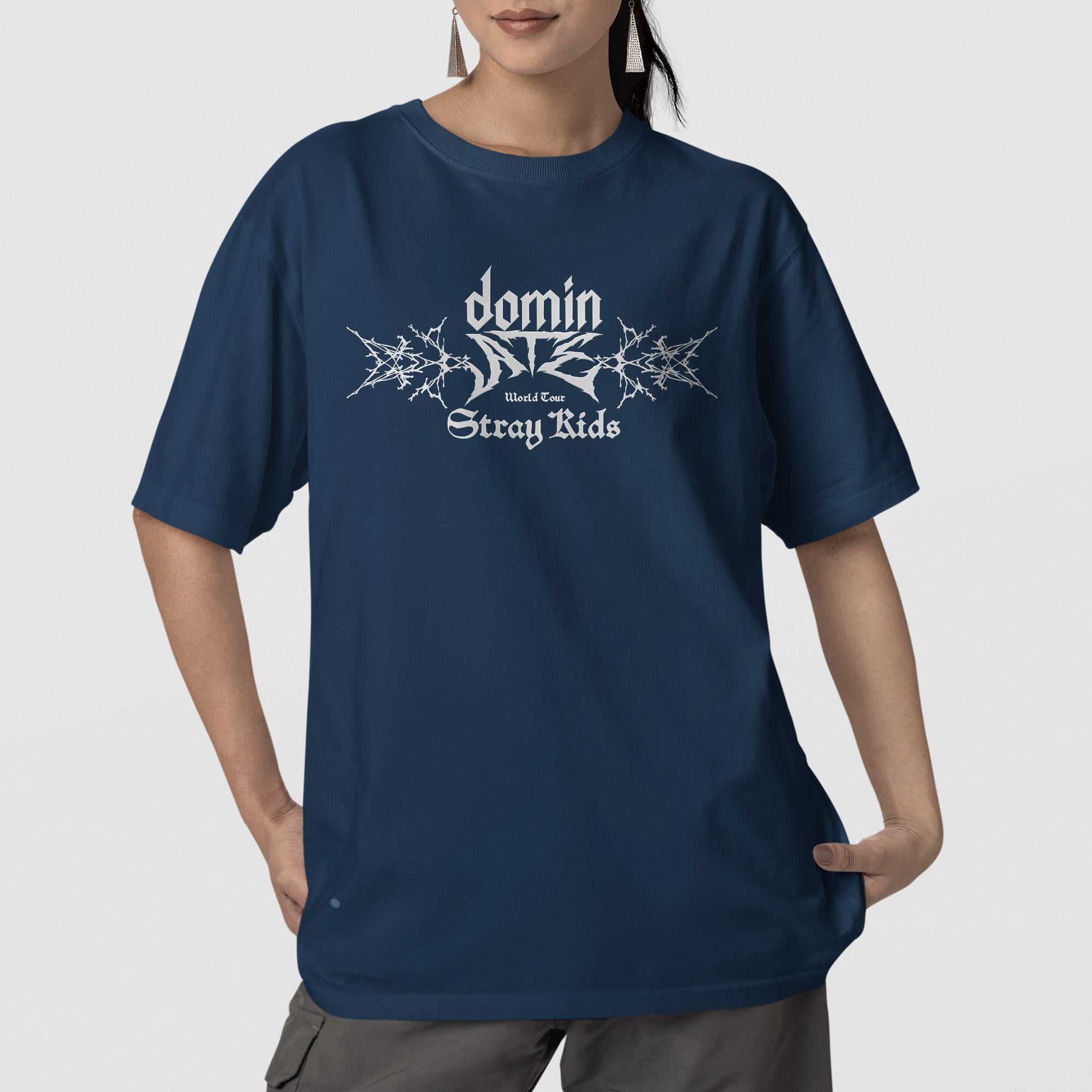 Stray Kids DominATE Concert T-Shirt - Front view, Y2K kpop concert tee