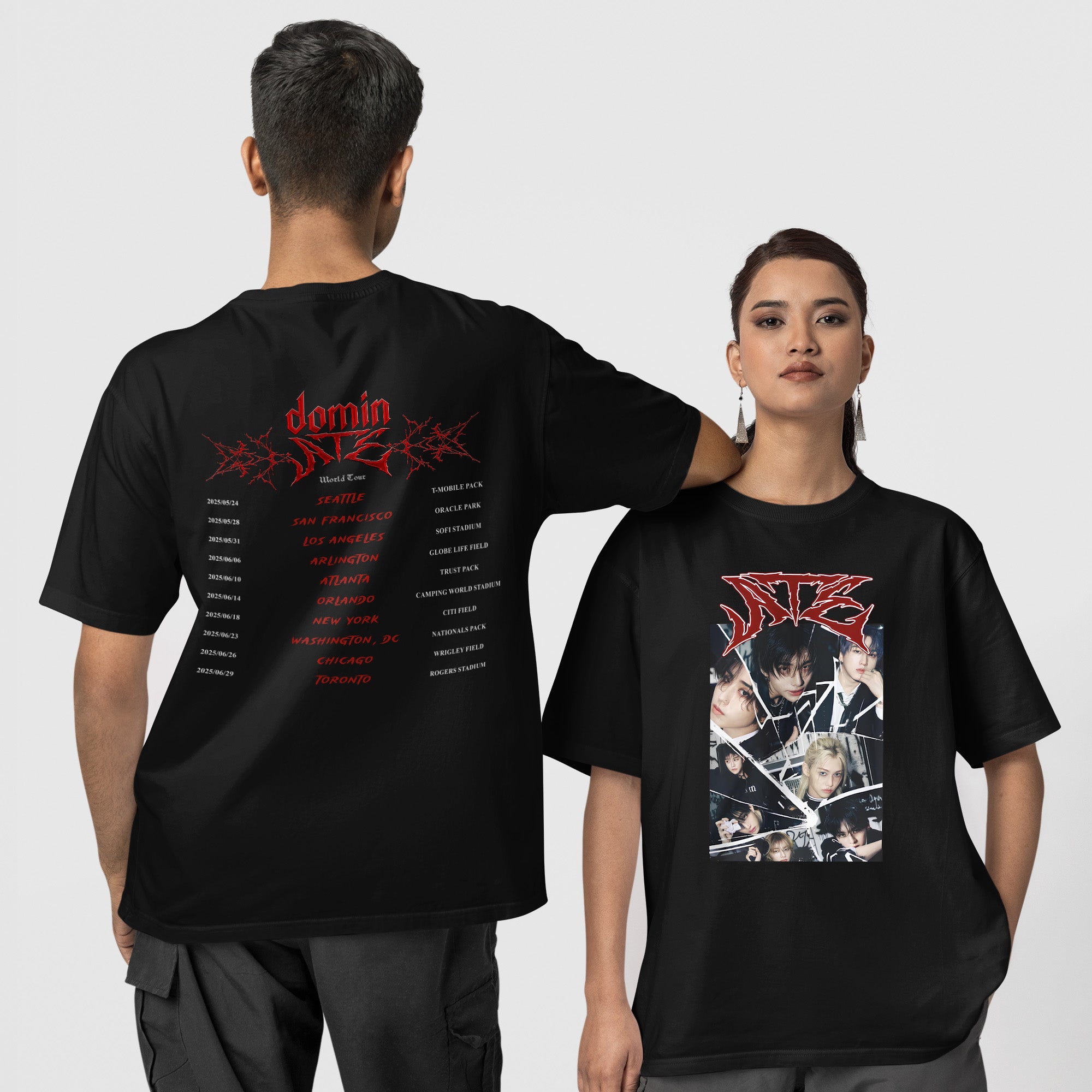 Stray Kids DominATE Graphic T-Shirt - Couple 1 view, Y2K kpop concert tee