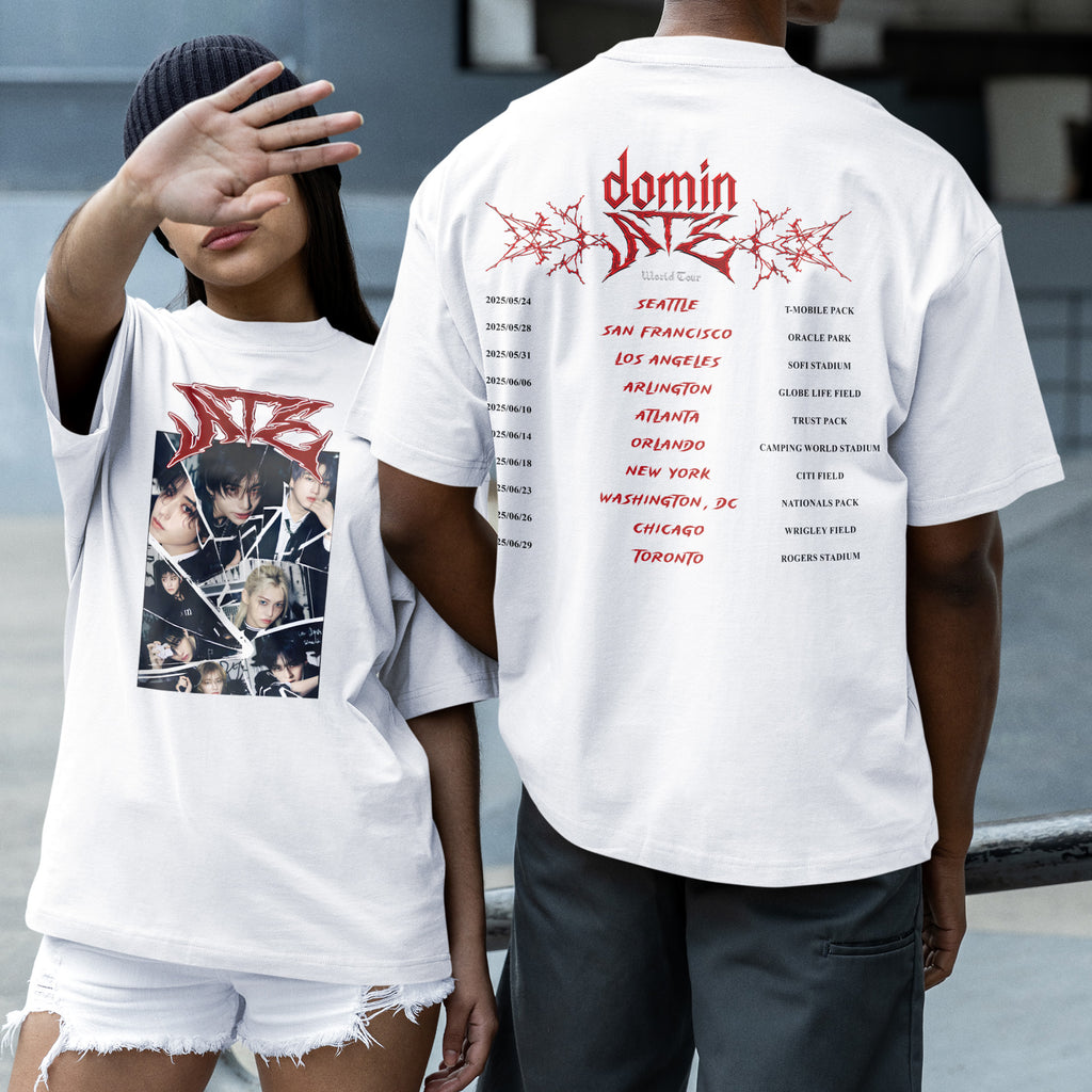 Stray Kids DominATE Graphic T-Shirt - Couple 2 view, Y2K kpop concert tee