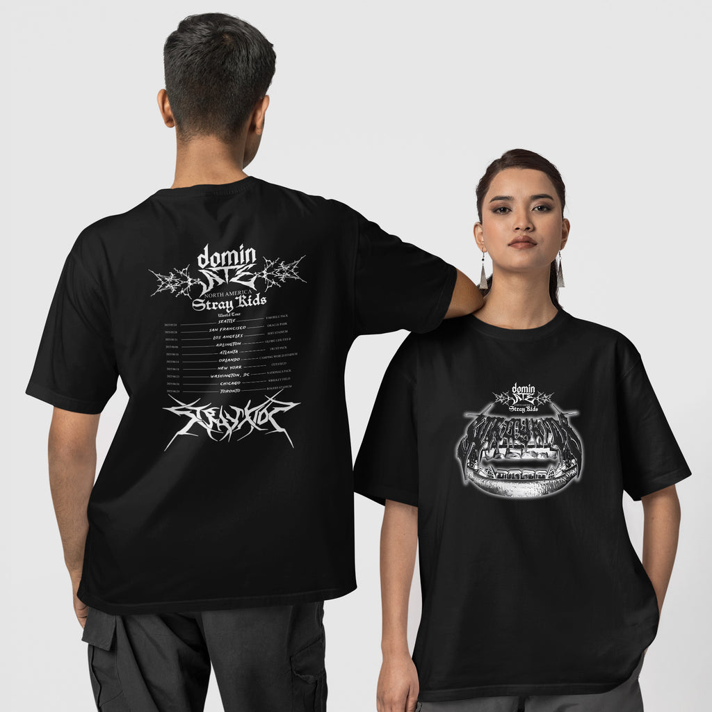 Stray Kids Dominate In US T-Shirt - Couple 1 view, Y2K kpop concert tee