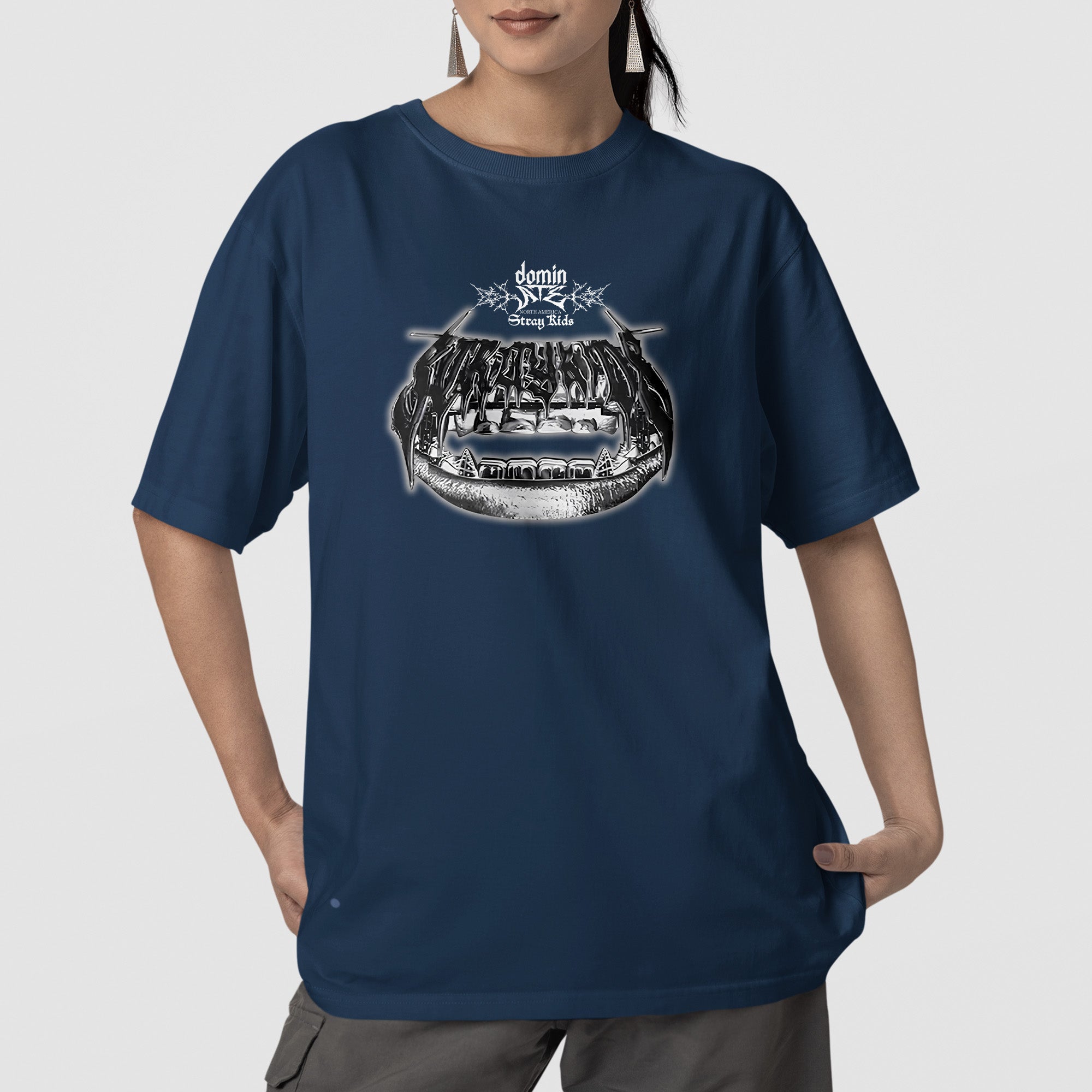 Stray Kids Dominate In US T-Shirt - Front view, Y2K kpop concert tee