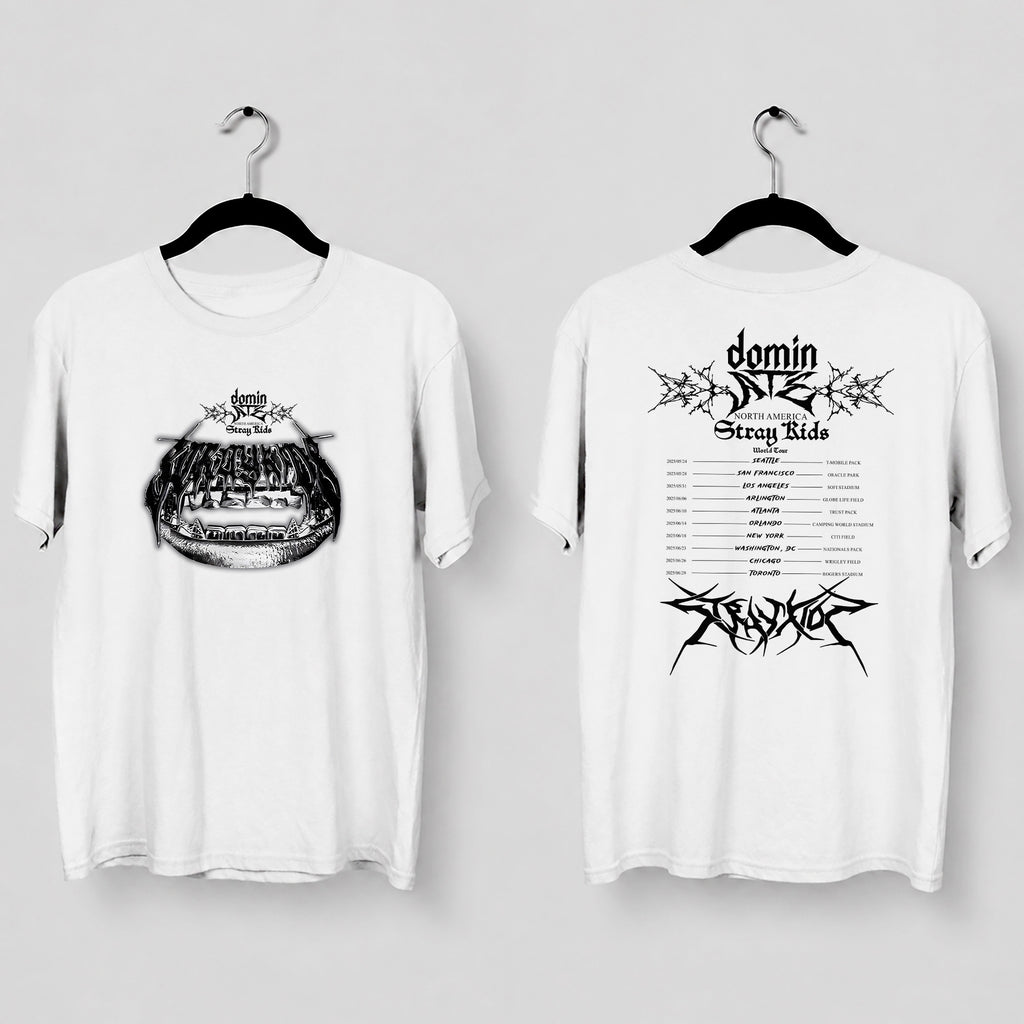 Stray Kids Dominate In US T-Shirt - Main view, Y2K kpop concert tee