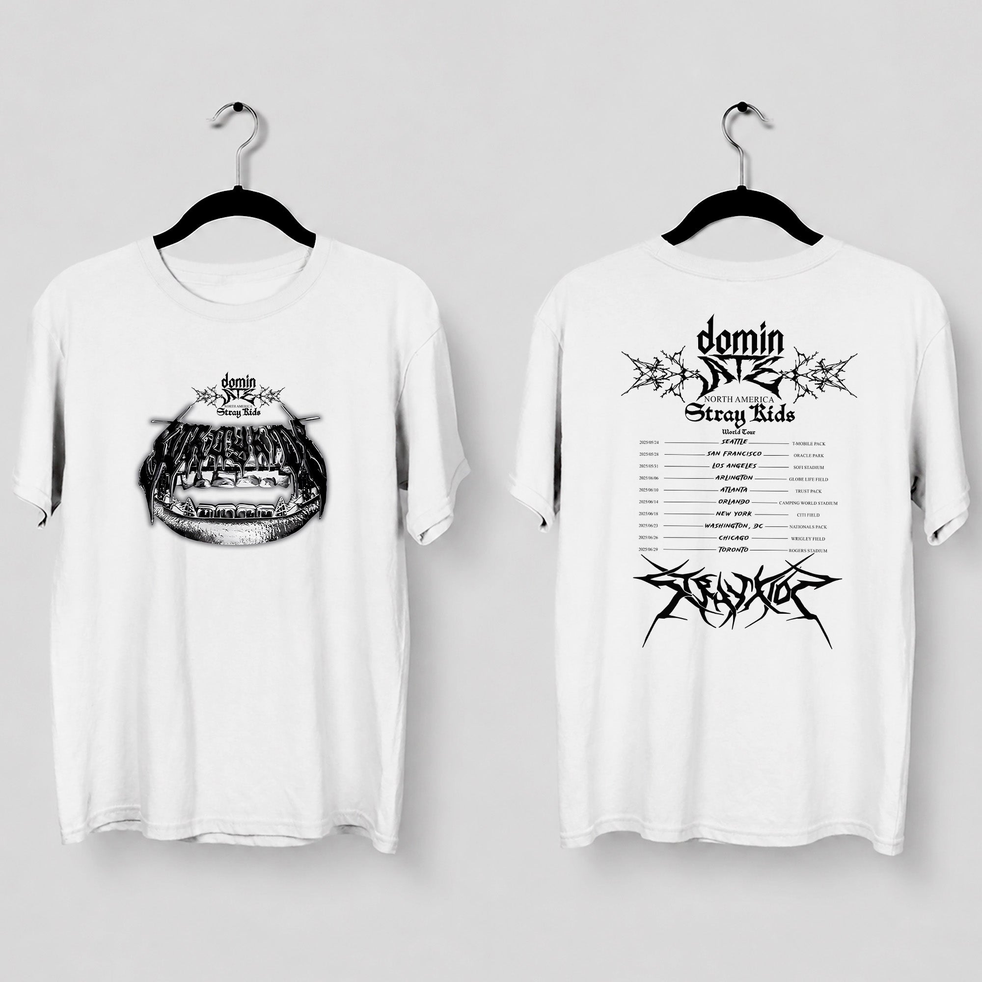 Stray Kids Dominate In US T-Shirt - Main view, Y2K kpop concert tee