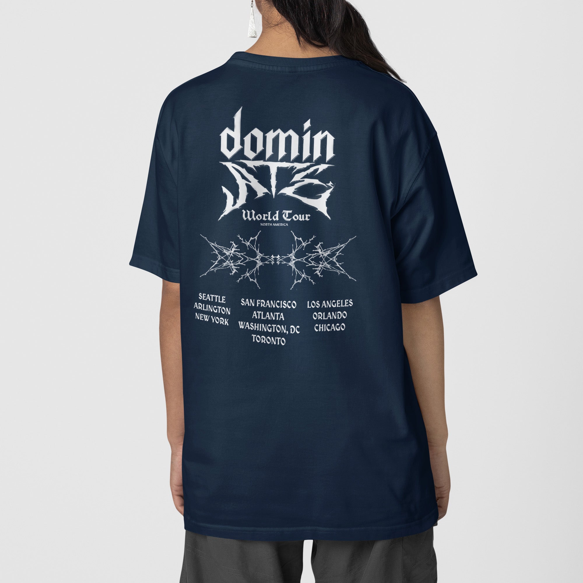Stray Kids DominATE North America ver4 T-Shirt - Back view, Y2K kpop concert tee
