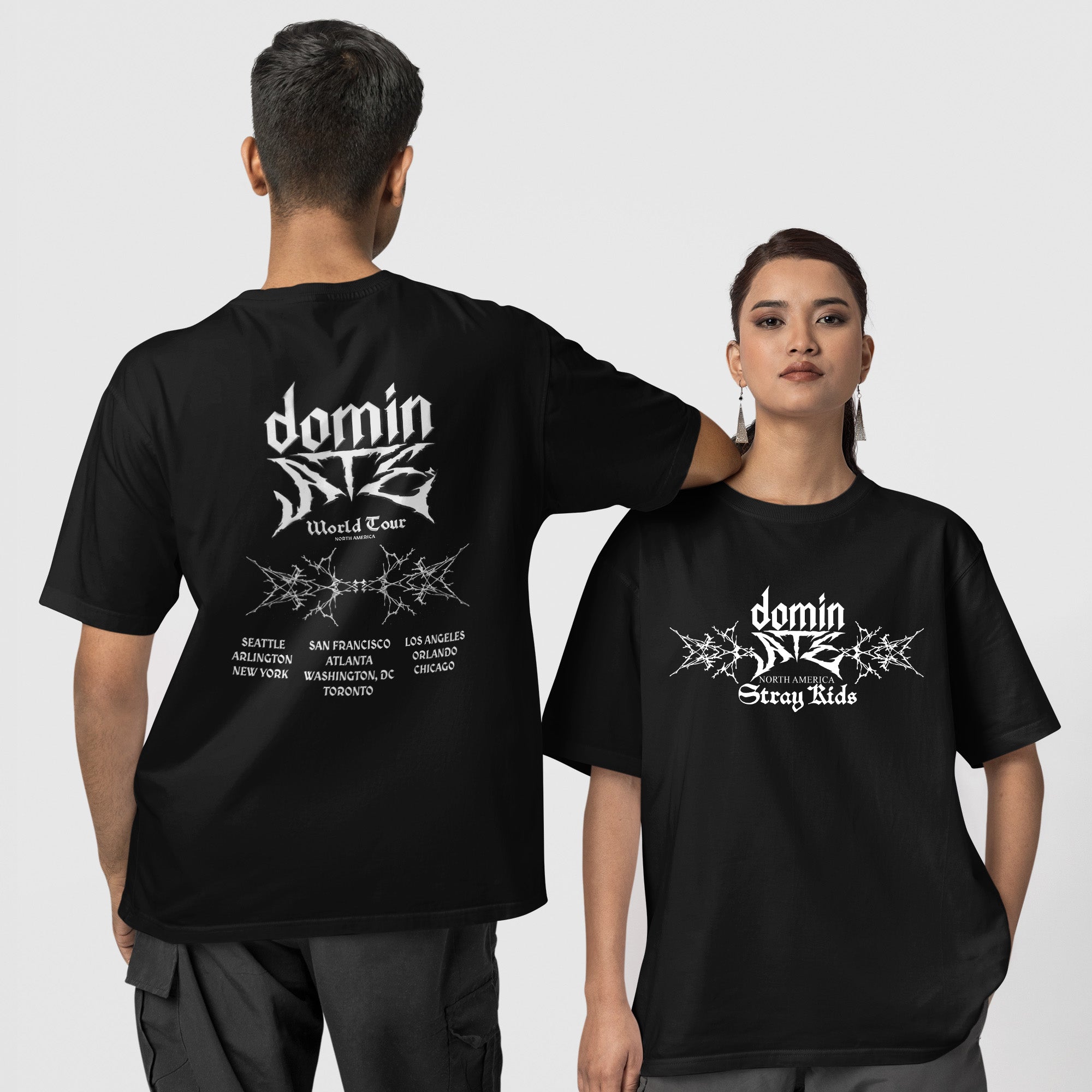 Stray Kids DominATE North America ver4 T-Shirt - Couple 1 view, Y2K kpop concert tee