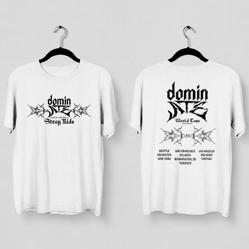 Stray Kids DominATE North America ver4 T-Shirt - Main view, Y2K kpop concert tee