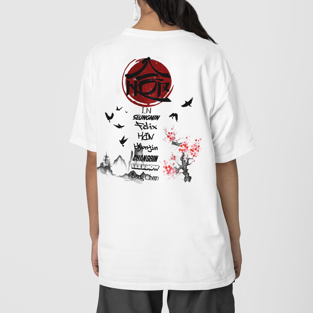 Stray Kids Member Hiptape T-Shirt - Back view, Y2K kpop concert tee