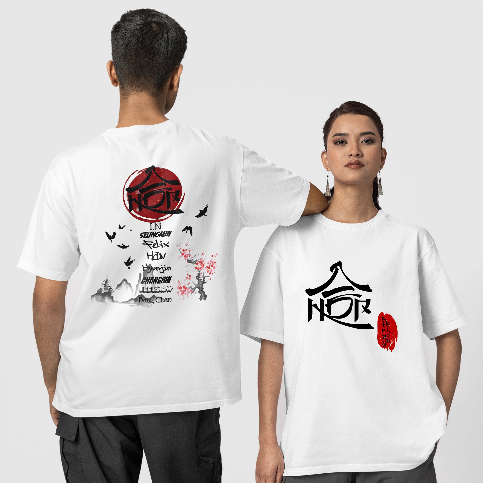Stray Kids Member Hiptape T-Shirt - Couple 1 view, Y2K kpop concert tee