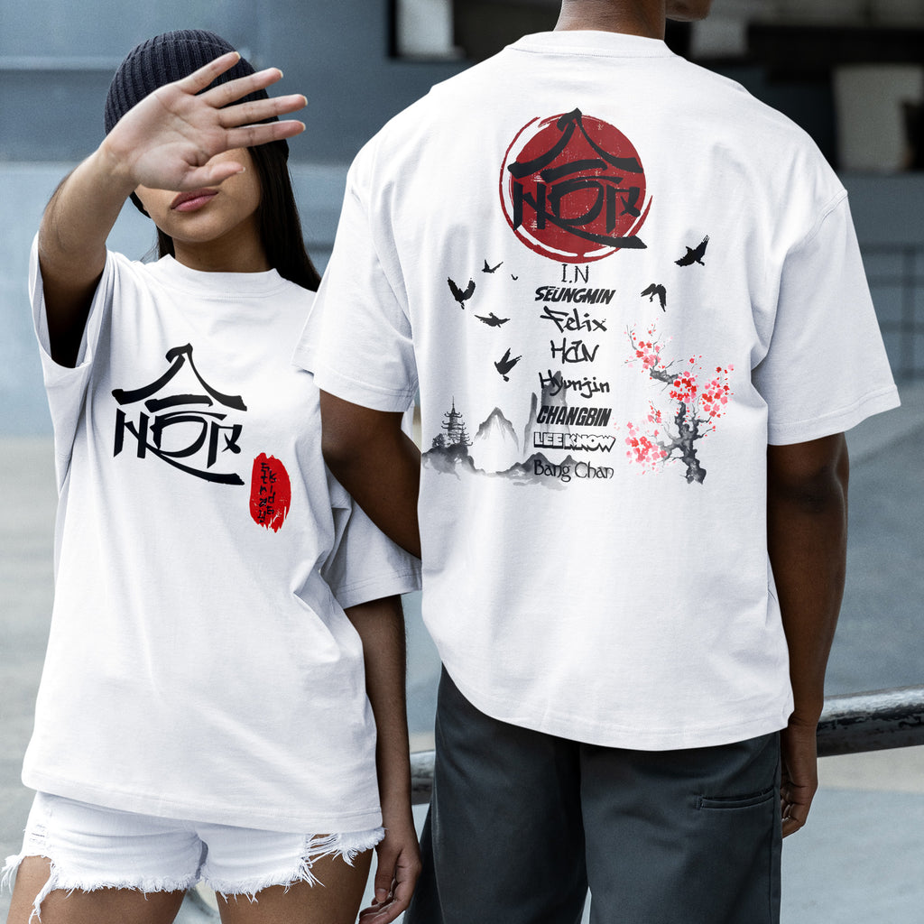 Stray Kids Member Hiptape T-Shirt - Couple 2 view, Y2K kpop concert tee
