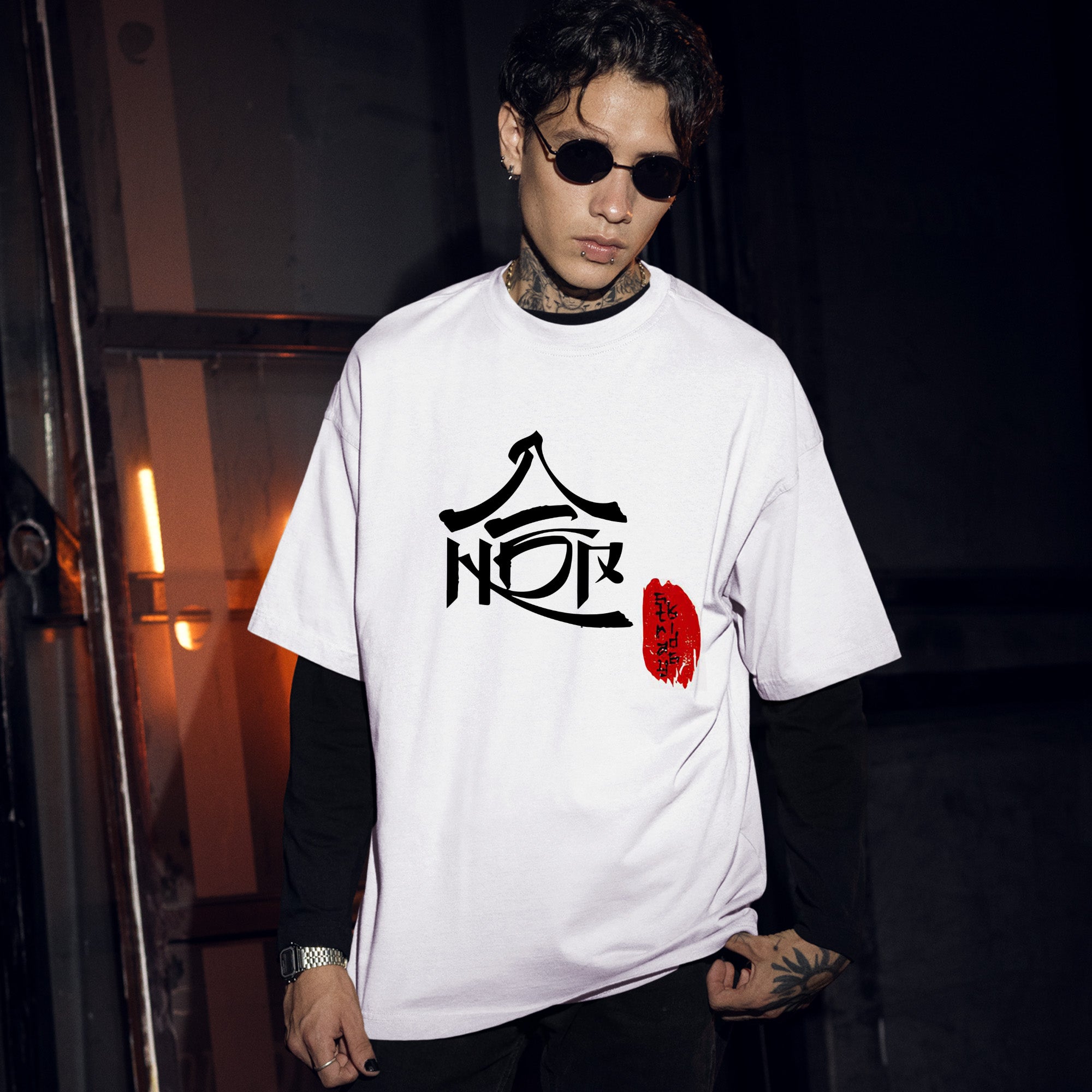 Stray Kids Member Hiptape T-Shirt - Men Front view, Y2K kpop concert tee