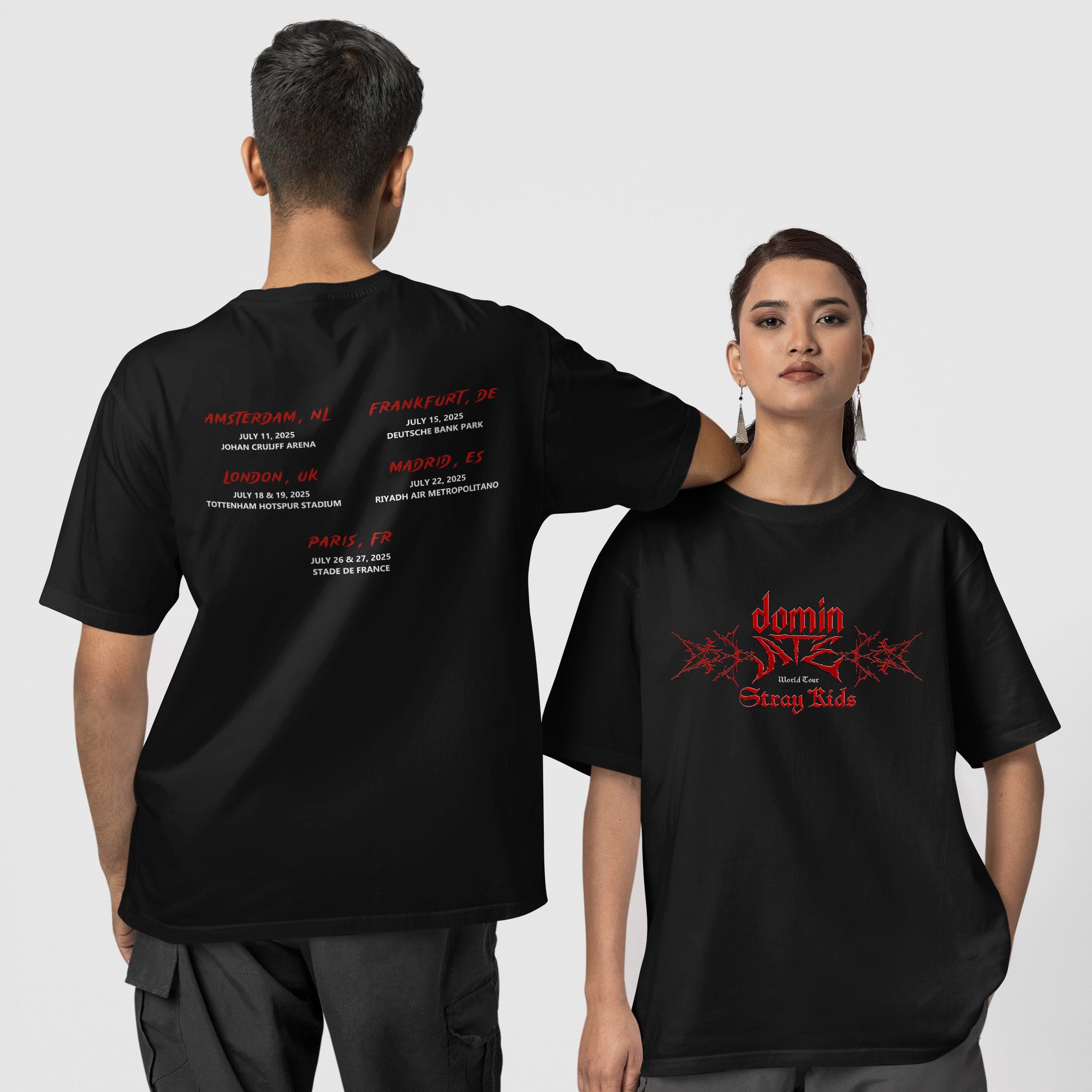 Stray Kids ATE In EU T-Shirt - Couple 1 view, Y2K kpop concert tee
