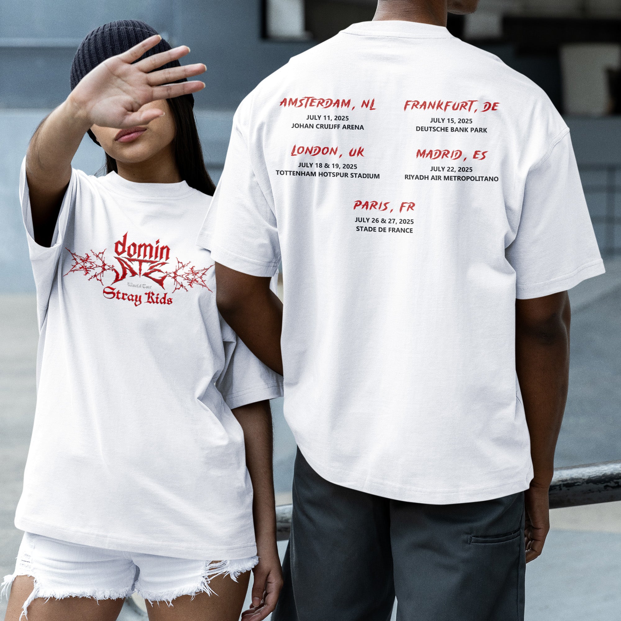 Stray Kids ATE In EU T-Shirt - Couple 2 view, Y2K kpop concert tee