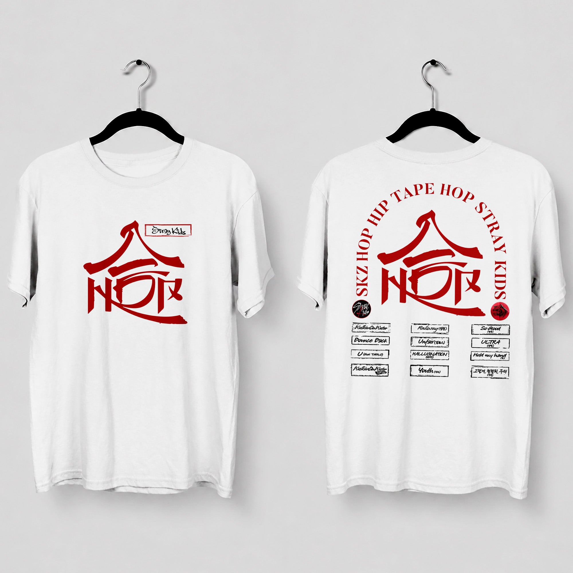 Stray Kids SKZHop Hip Tape Tracklist T-Shirt - Main view, Y2K kpop concert tee