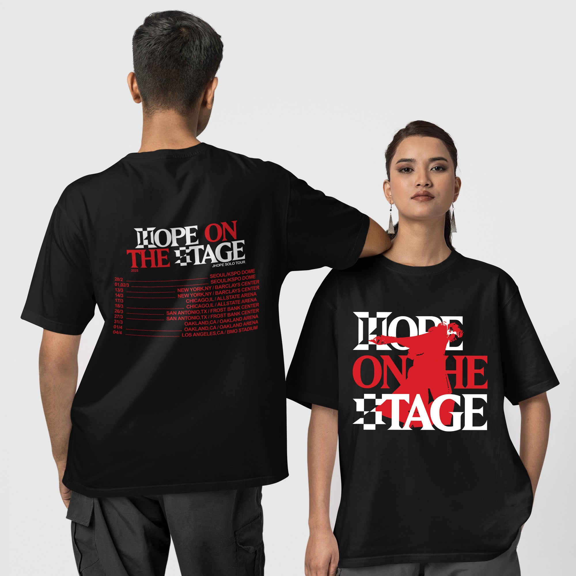 BTS J-Hope 1st Solo Tour T-Shirt - Couple 1 view, Y2K kpop concert tee