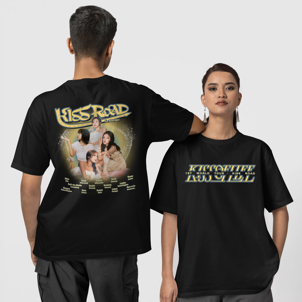 Kiss Of Life 1st World Tour in EU T-Shirt - Couple 1 view, Y2K kpop concert tee
