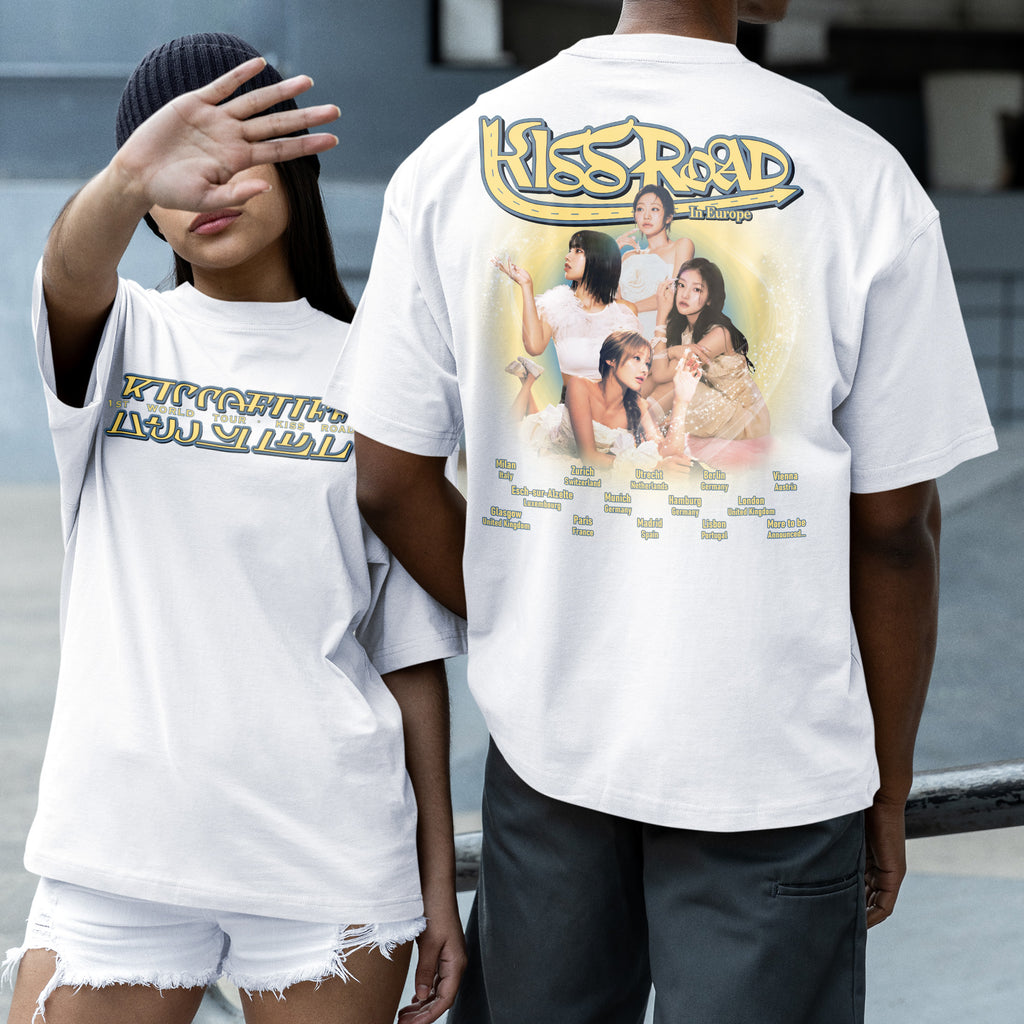 Kiss Of Life 1st World Tour in EU T-Shirt - Couple 2 view, Y2K kpop concert tee