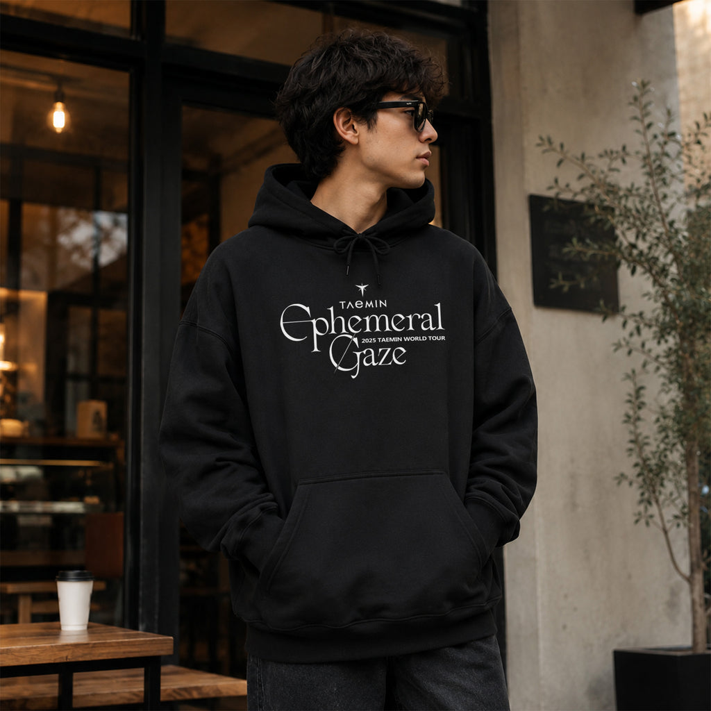 Taemin 2025 World Tour Ephemeral Gaze Hoodie - Men Front view, Y2K kpop concert hoodie