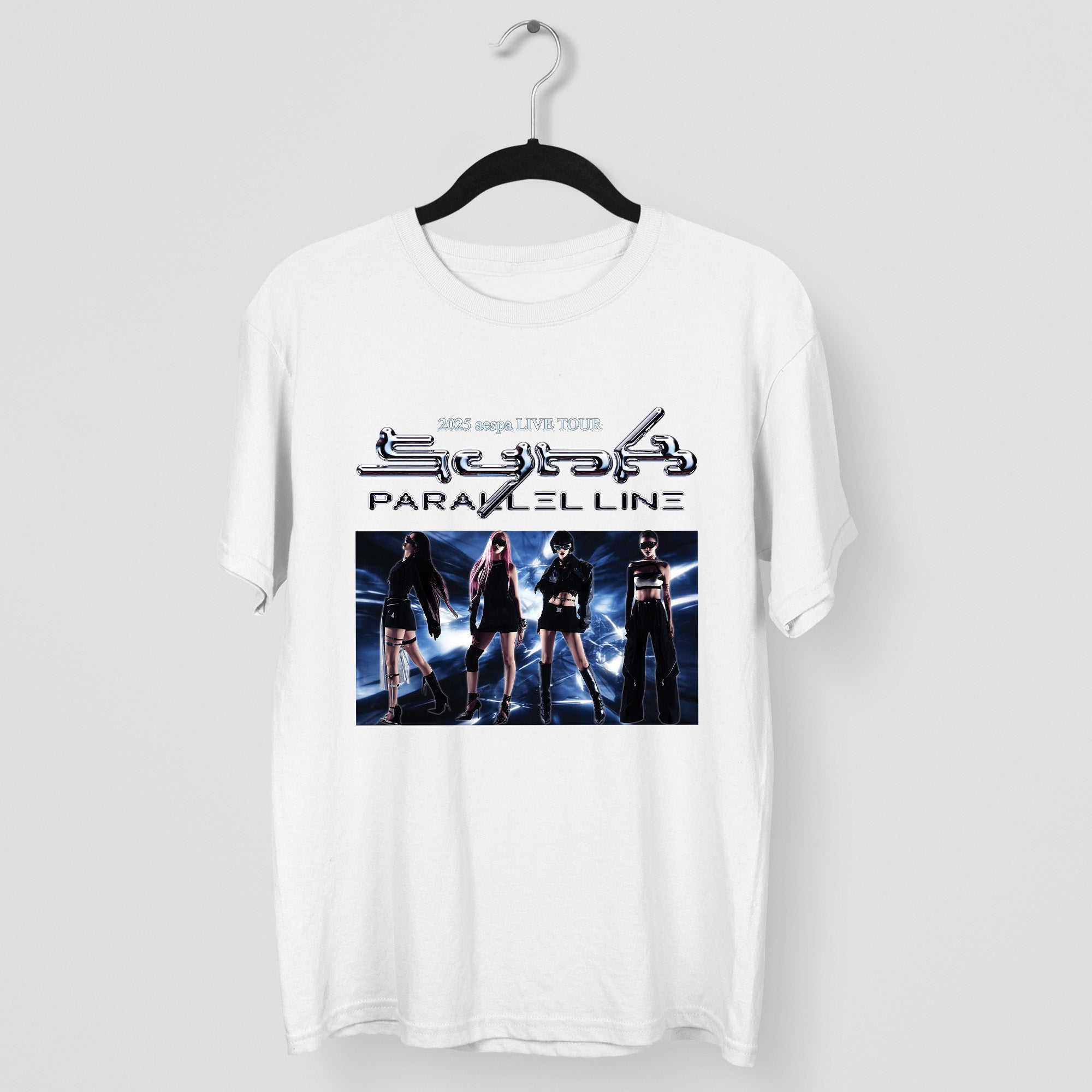 AESPA Live Tour Synk Graphic T-Shirt - Main view, Y2K kpop concert tee