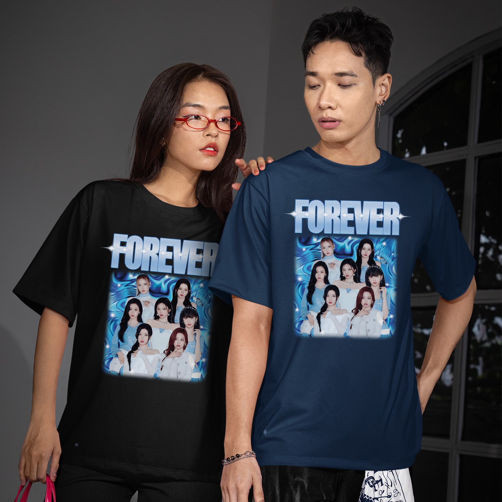 BABYMONSTER FOREVER T-Shirt - Couple view, Y2K kpop concert tee