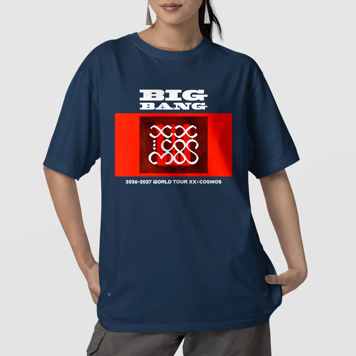 BIGBANG XX COSMOS World Tour T-Shirt - Front view, Y2K kpop concert tee