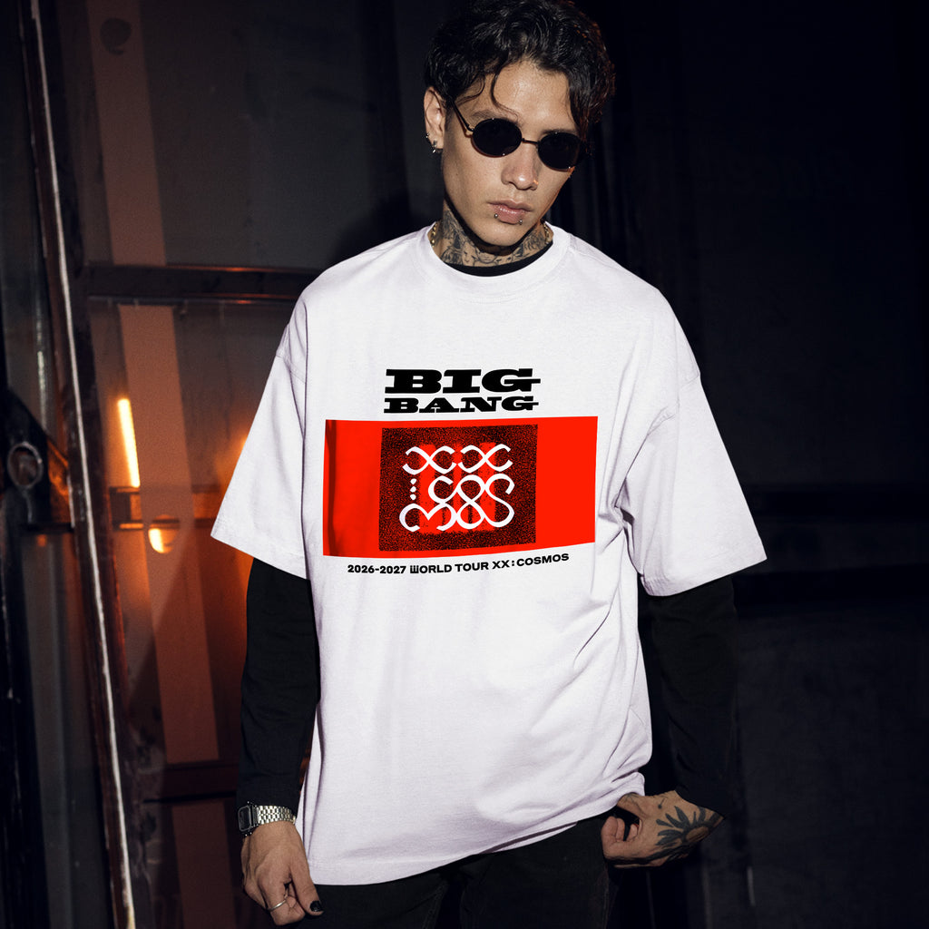 BIGBANG XX COSMOS World Tour T-Shirt - Men Front view, Y2K kpop concert tee