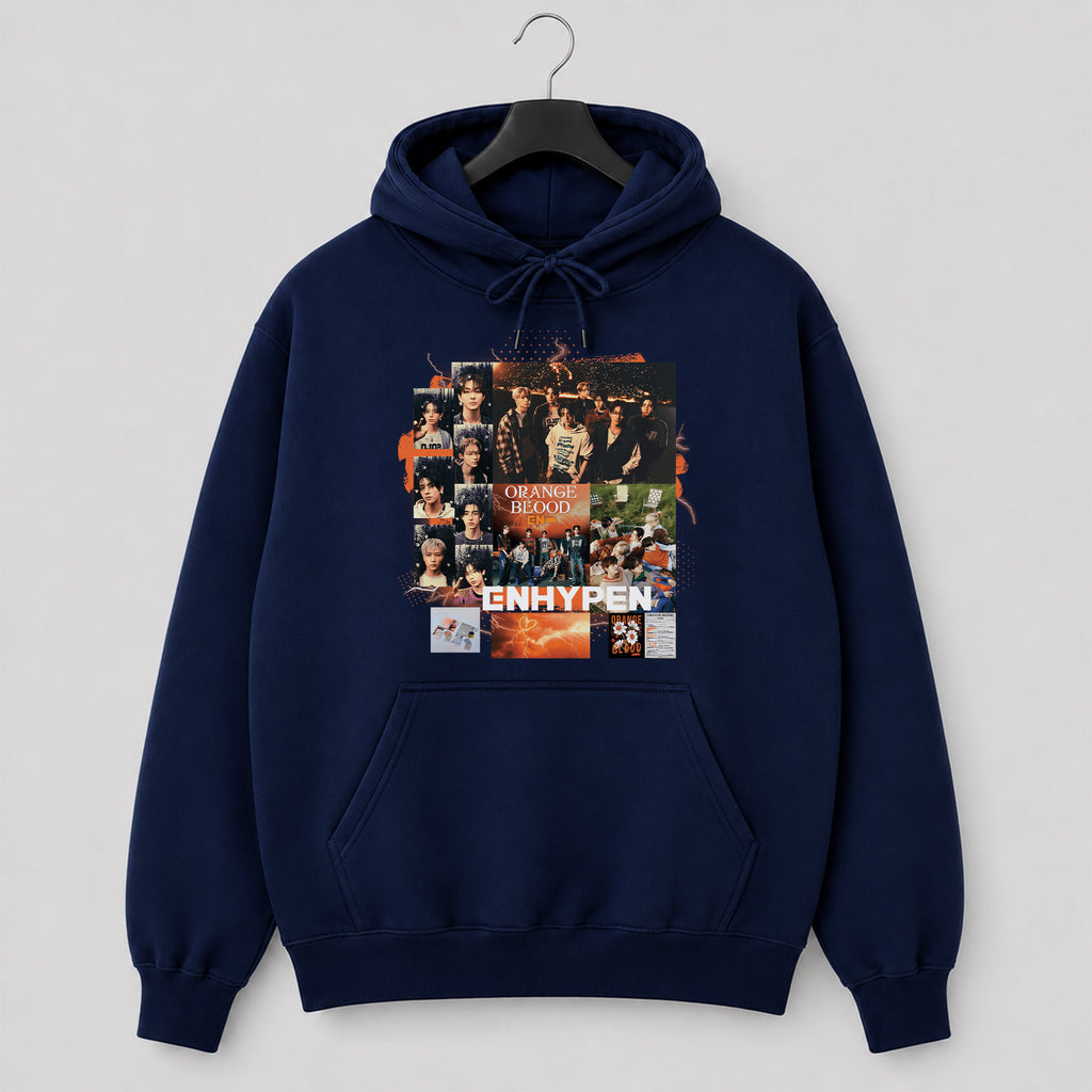 ENHYPEN Orange Blood Poster Collection Hoodie - Hang view, Y2K kpop concert hoodie