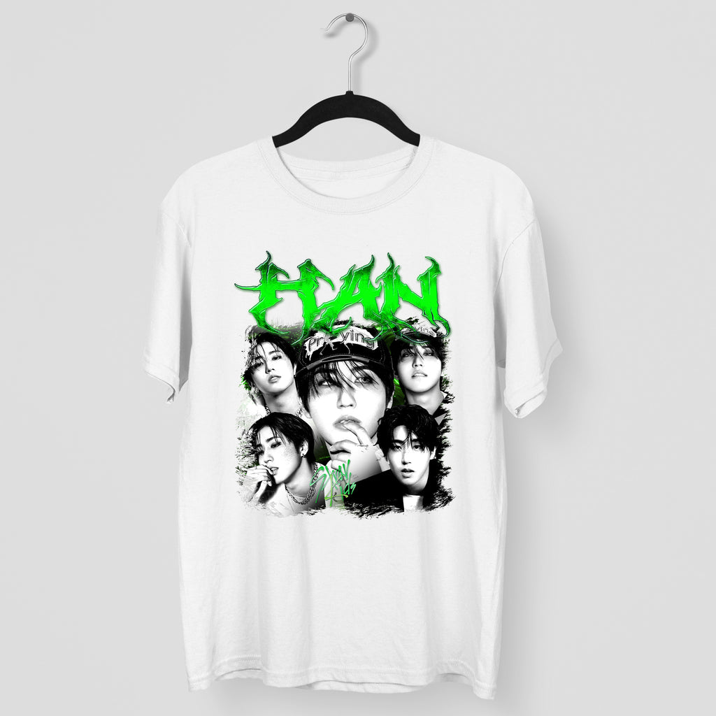 Stray Kids Graphic Han T-Shirt - Main view, Y2K kpop concert tee