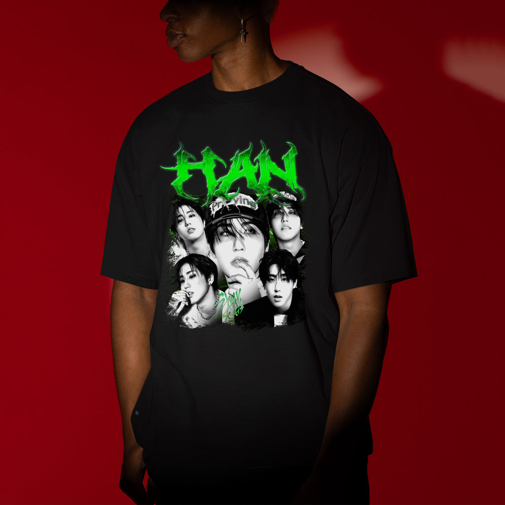 Stray Kids Graphic Han T-Shirt - Men view, Y2K kpop concert tee