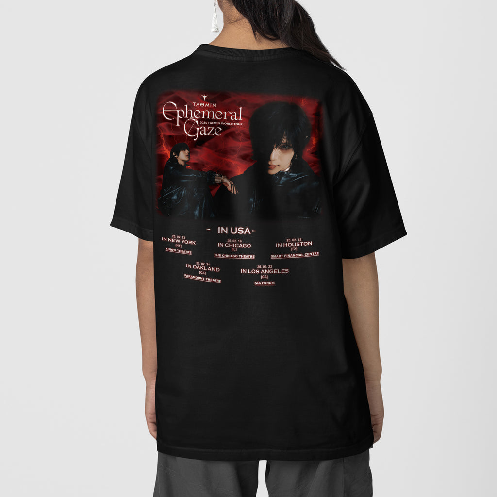 Taemin Graphic Tour 2025 T-Shirt - Back view, Y2K kpop concert tee