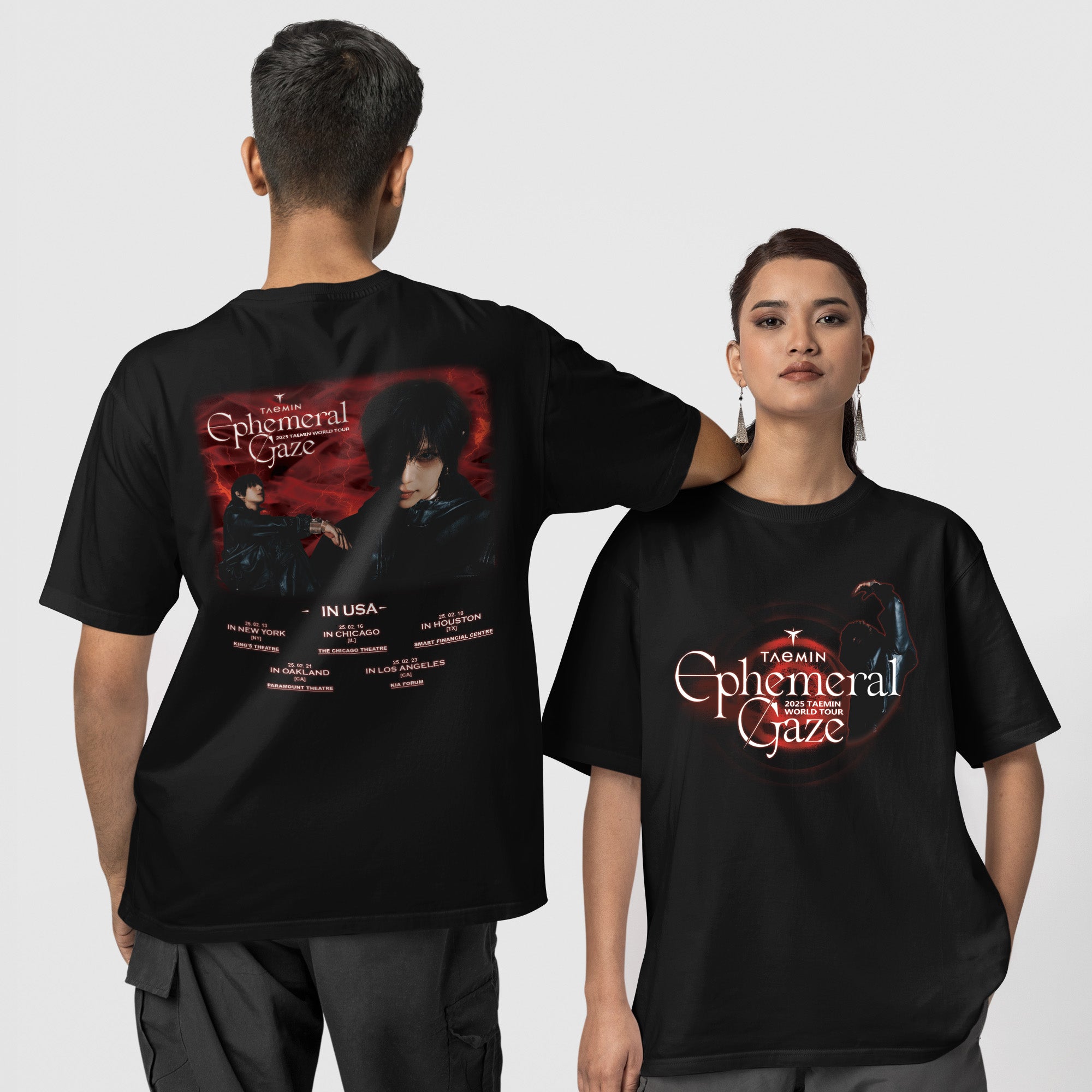 Taemin Graphic Tour 2025 T-Shirt - Couple 1 view, Y2K kpop concert tee