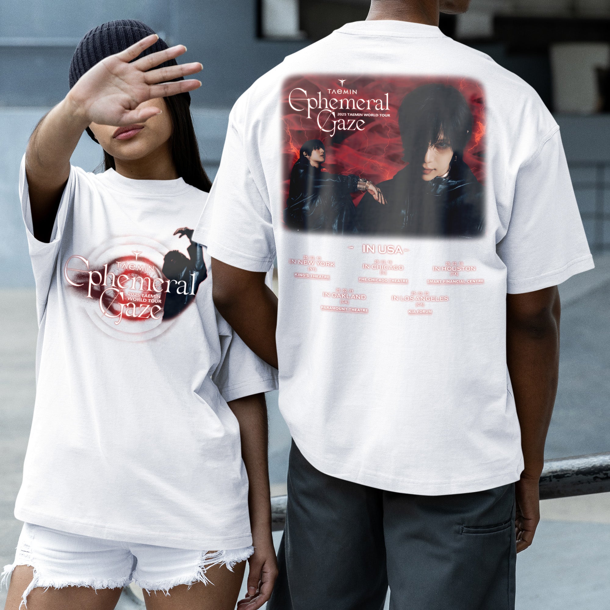 Taemin Graphic Tour 2025 T-Shirt - Couple 2 view, Y2K kpop concert tee
