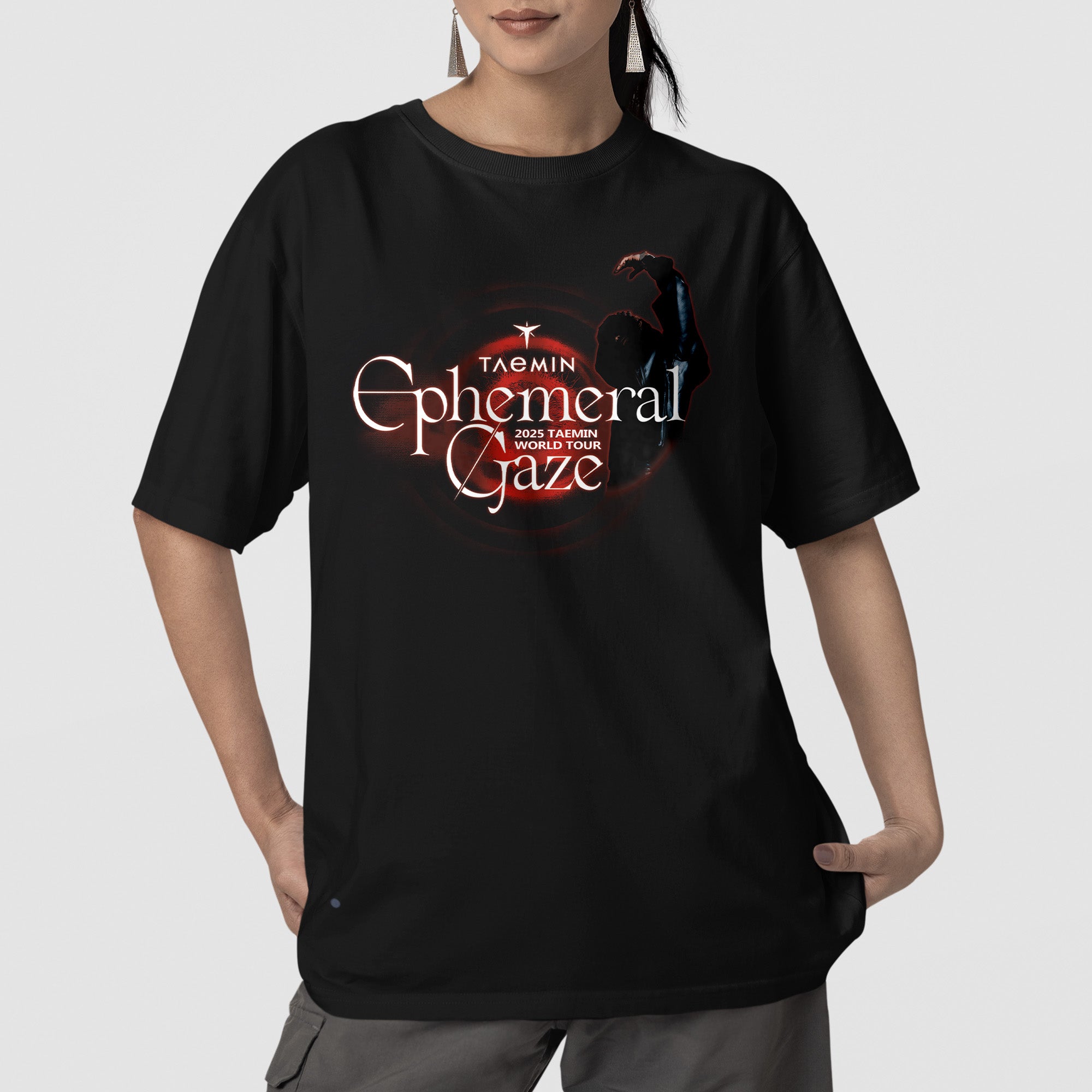 Taemin Graphic Tour 2025 T-Shirt - Front view, Y2K kpop concert tee