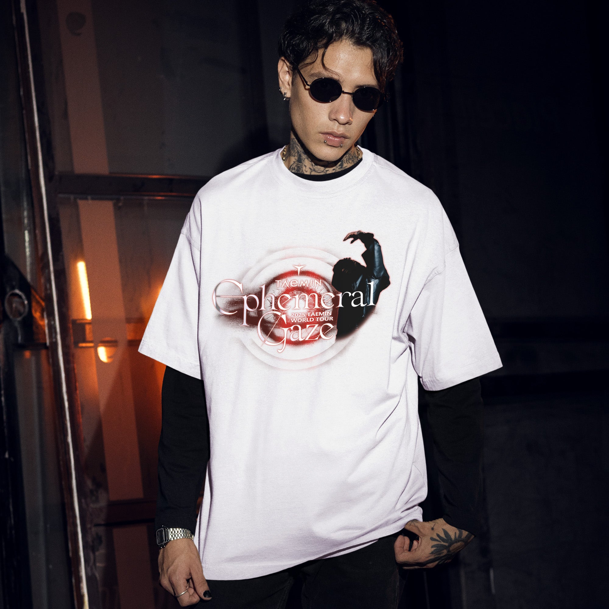Taemin Graphic Tour 2025 T-Shirt - Men Front view, Y2K kpop concert tee