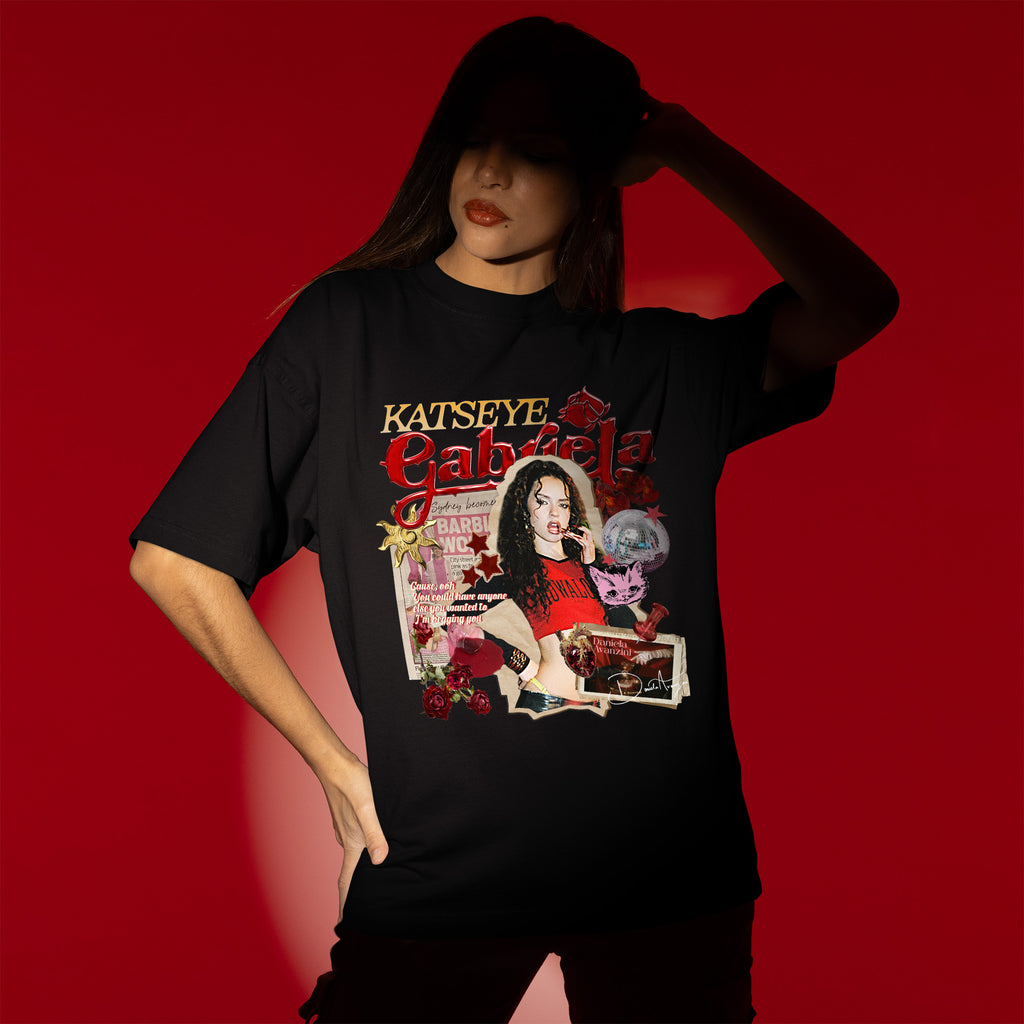 KATSEYE Gabriela Daniela T-Shirt - Women view, Y2K kpop concert tee