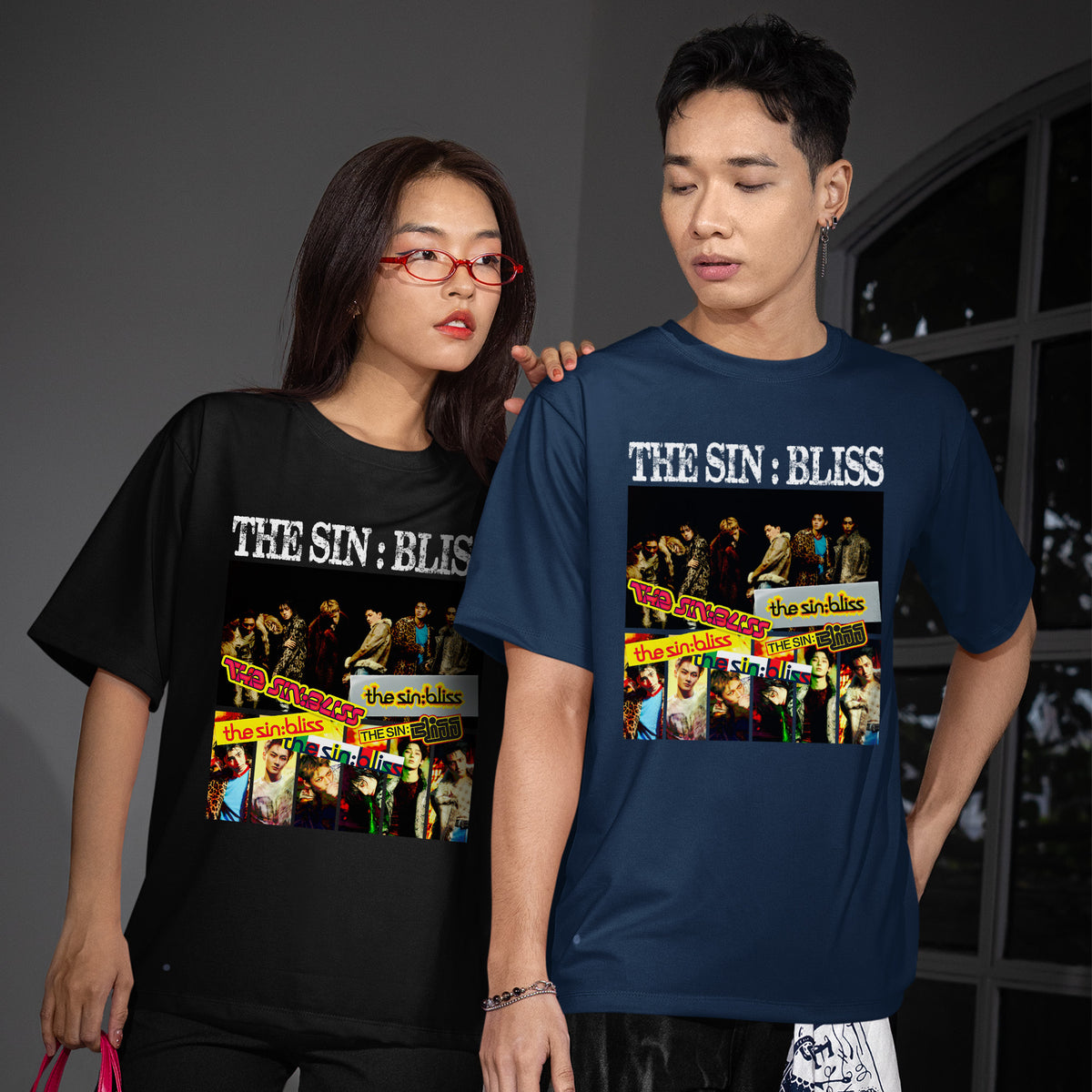 ENHYPEN Retro THE SIN BLISS 8th Mini Album T-Shirt - Couple view, Y2K kpop concert tee