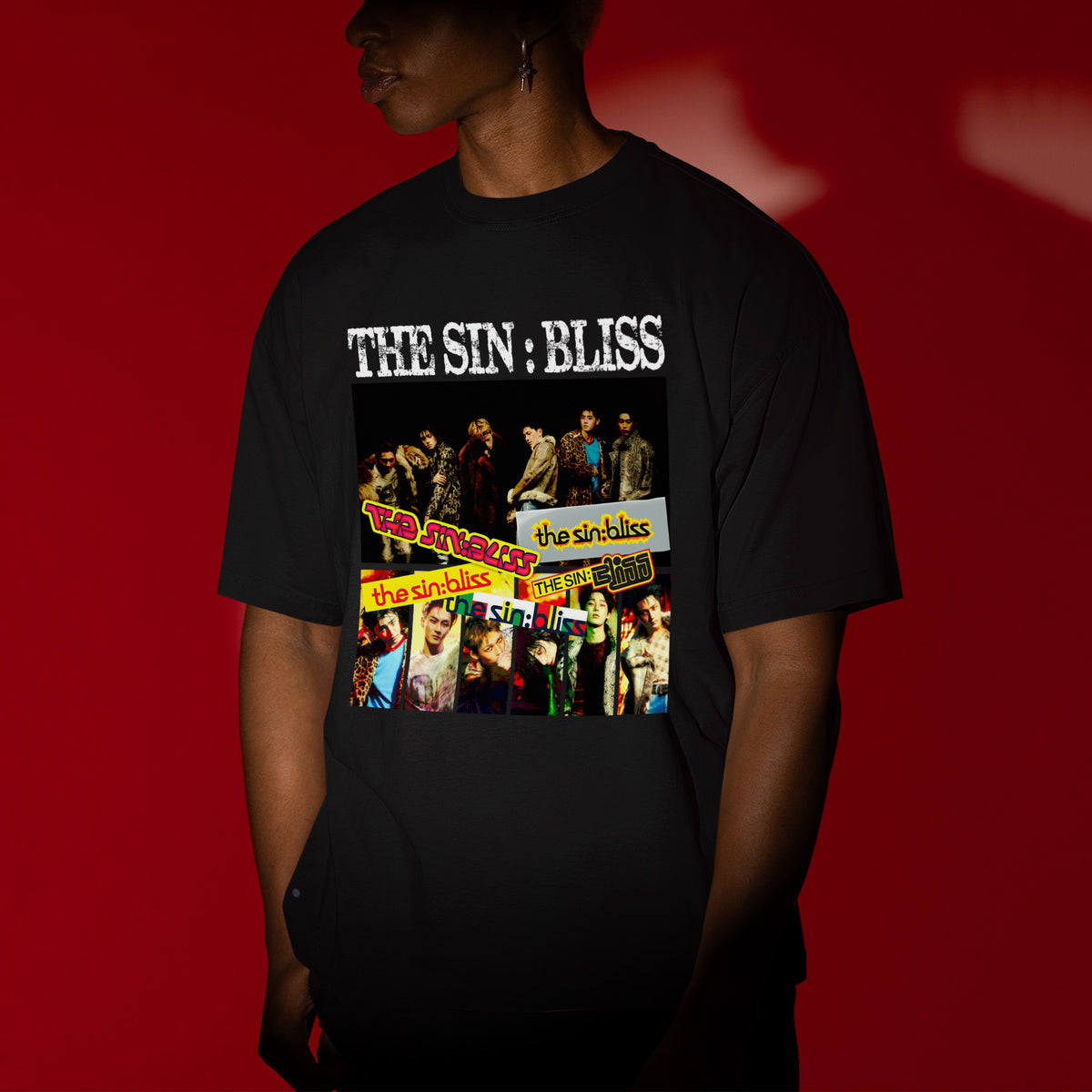 ENHYPEN Retro THE SIN BLISS 8th Mini Album T-Shirt - Men view, Y2K kpop concert tee