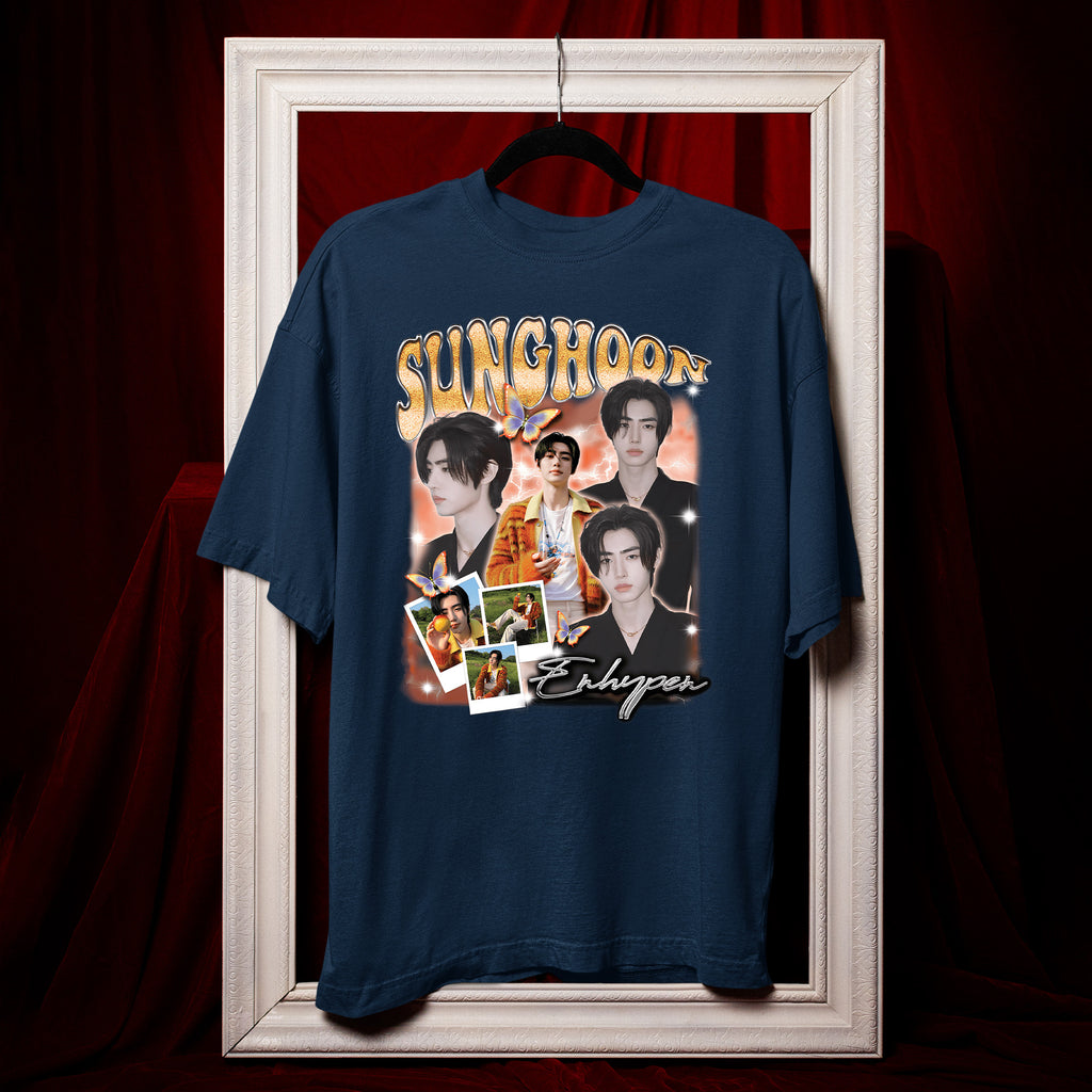 ENHYPEN Sunghoon Graphic T-Shirt - Hang view, Y2K kpop concert tee