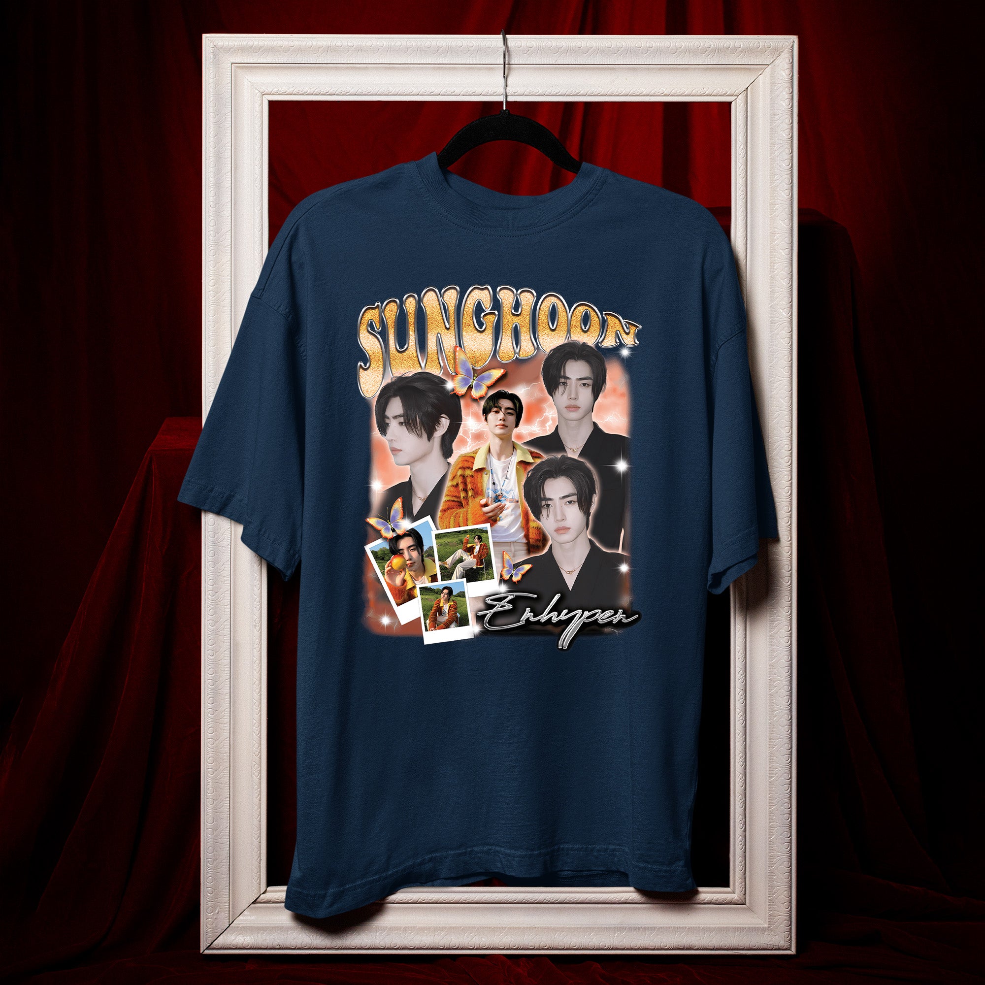ENHYPEN Sunghoon Graphic T-Shirt - Hang view, Y2K kpop concert tee